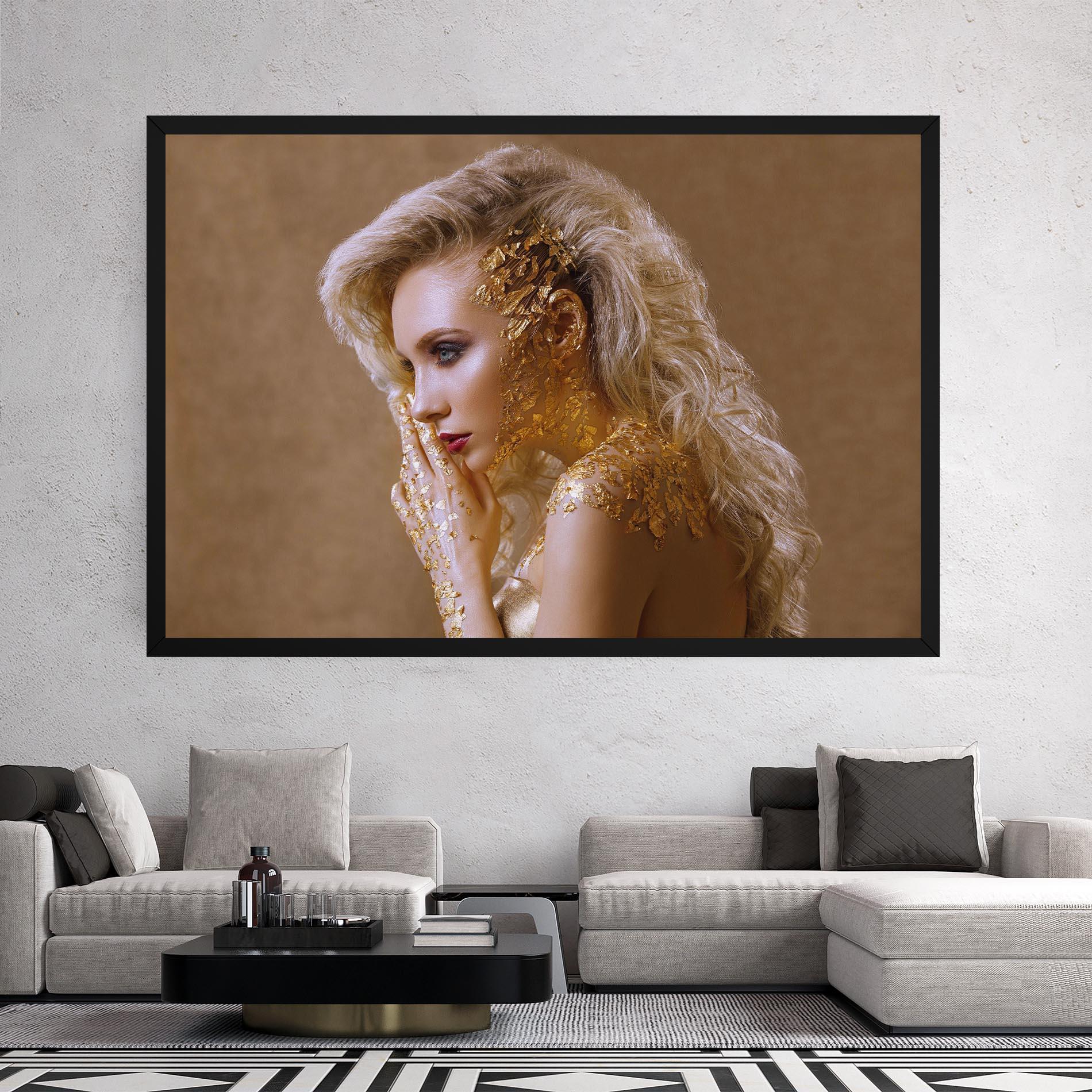 Obraz na Płótnie Gold Paper Makeup mockup 2