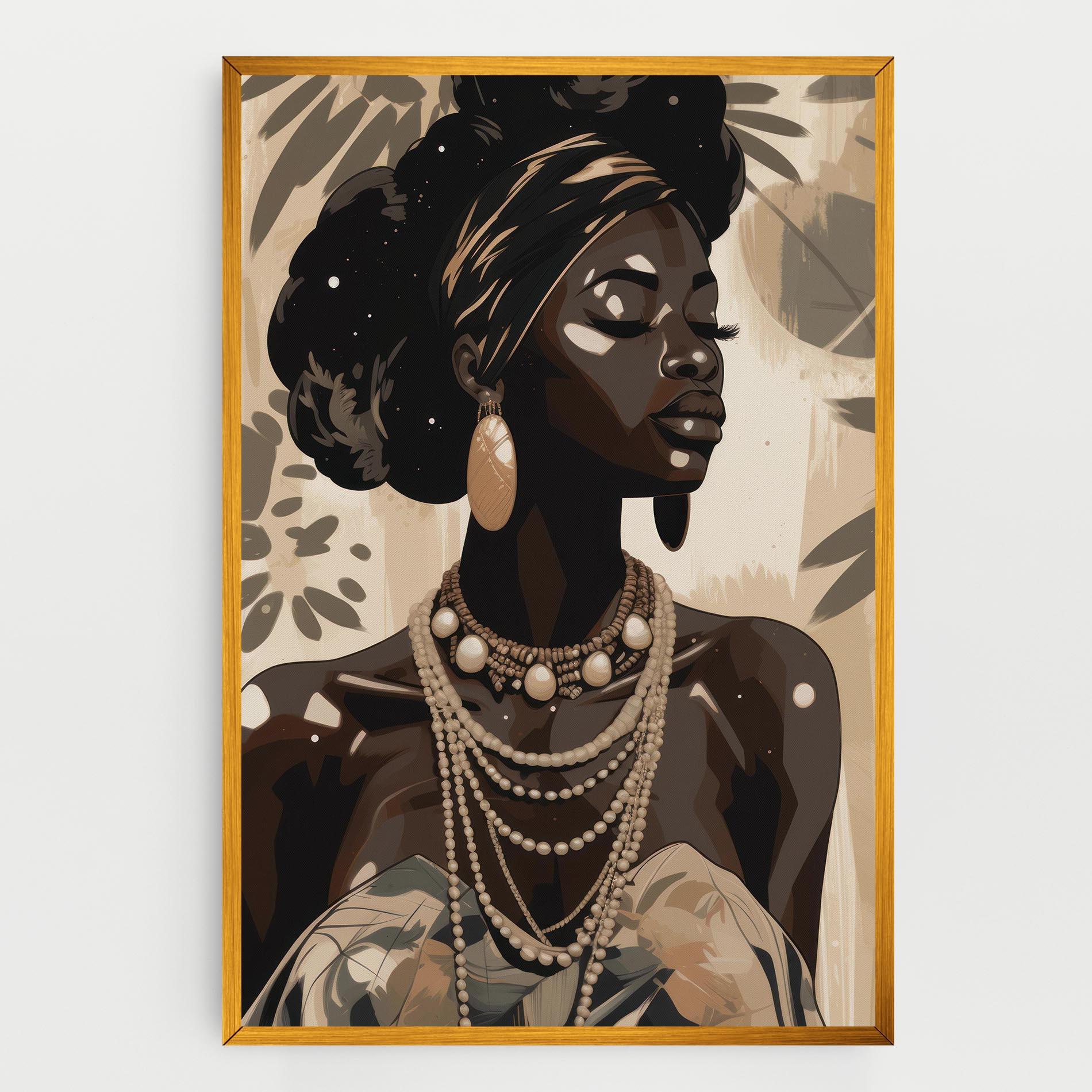 Obraz na Płótnie African Woman On Cream mockup 0
