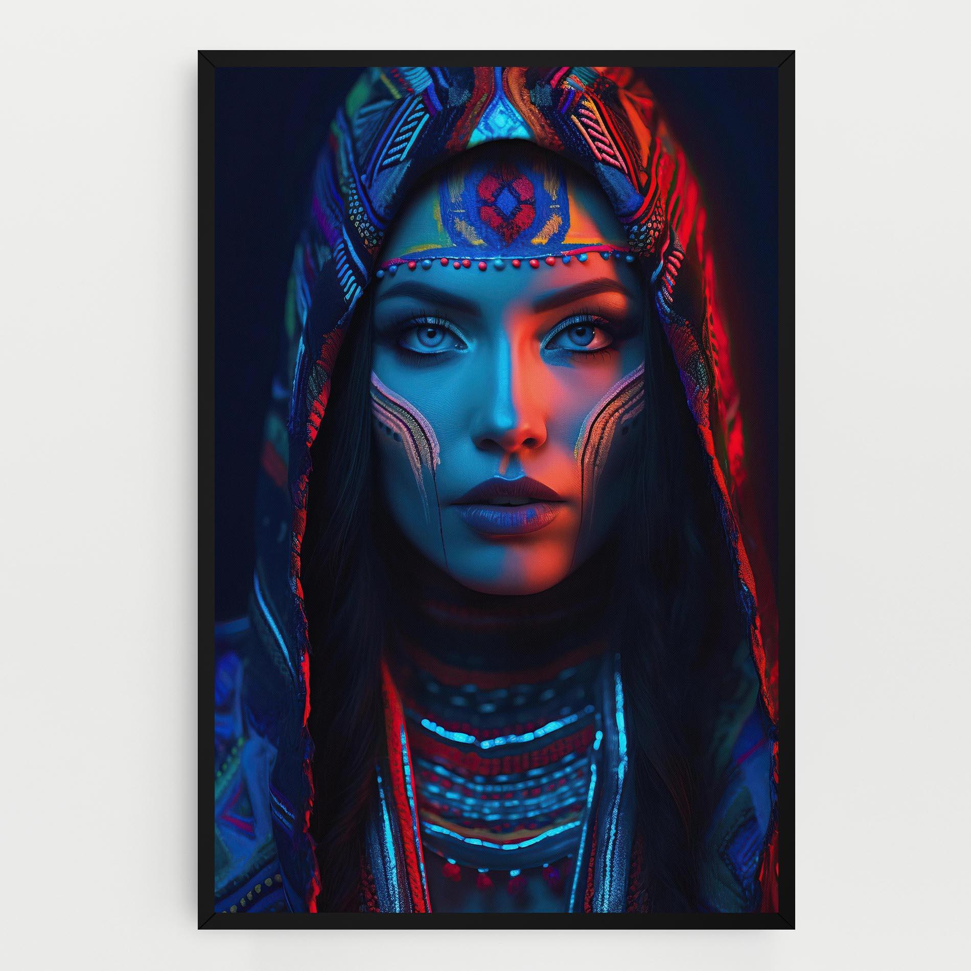 Obraz na Płótnie Blue Red Light Hood mockup 0