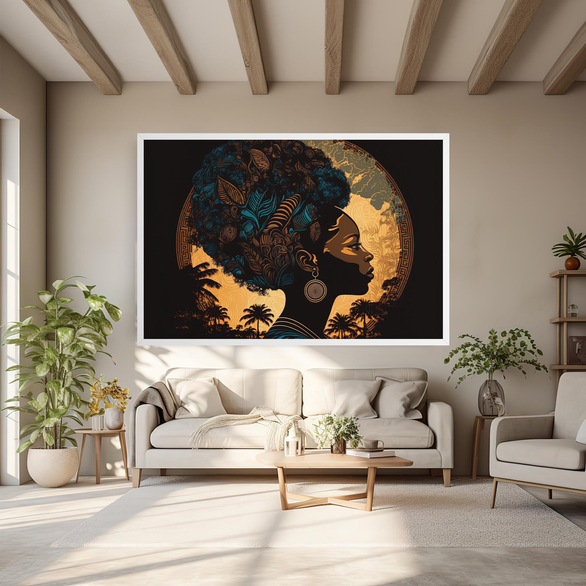 Obraz na Płótnie African Profile Woman mockup 6