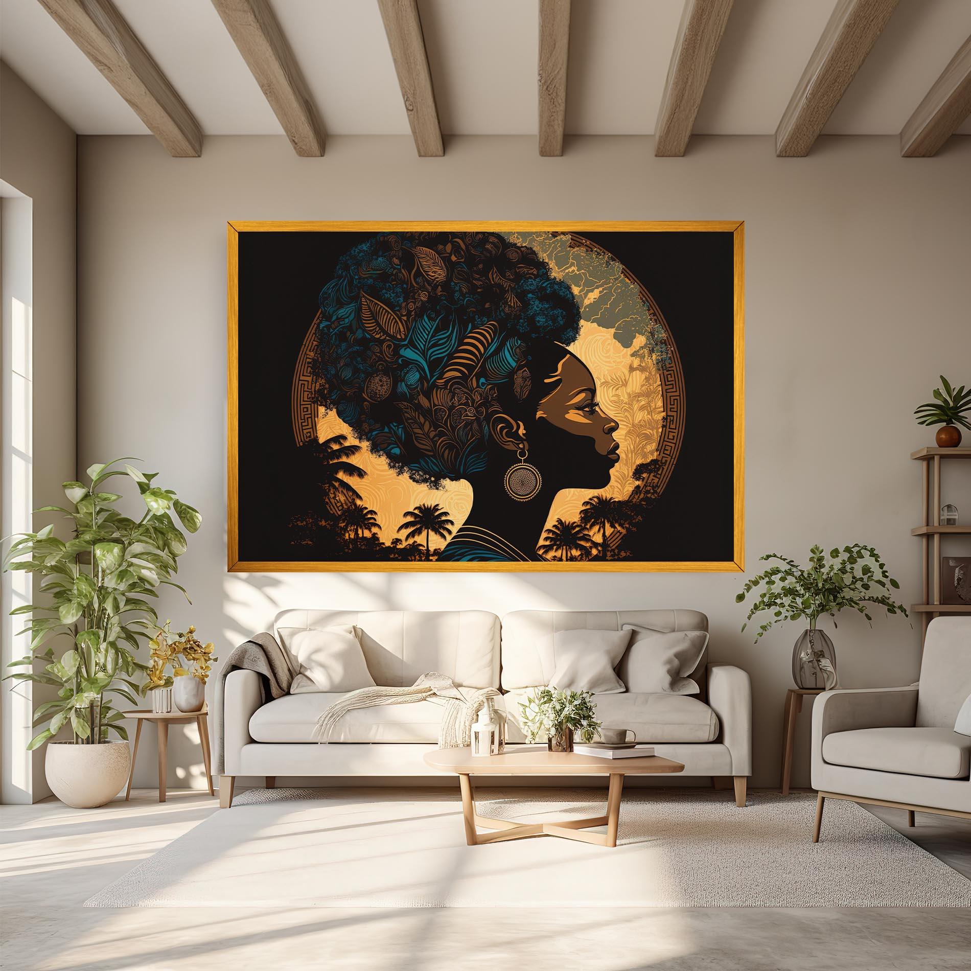 Obraz na Płótnie African Profile Woman mockup 6