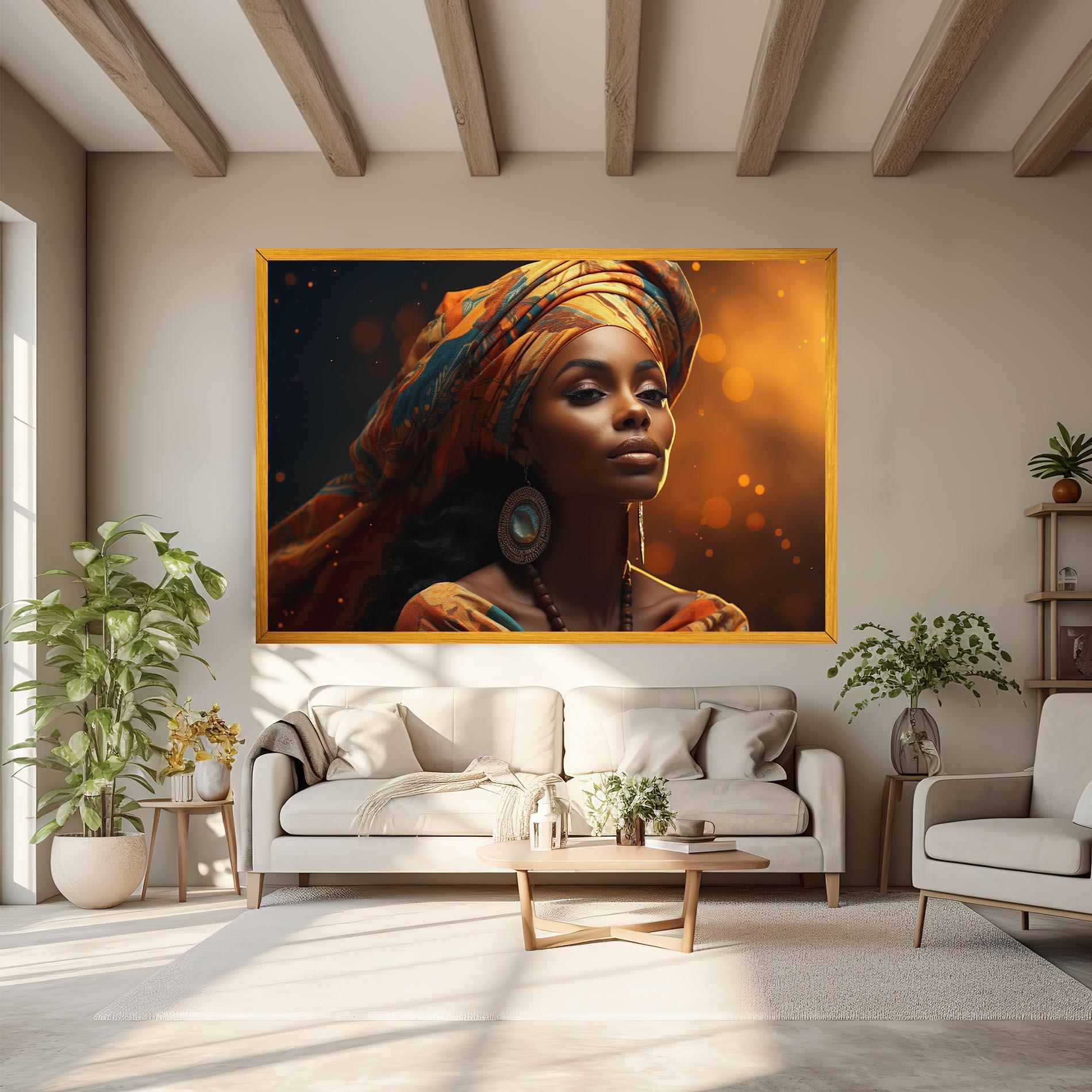 Obraz na Płótnie Fashion African Portrait mockup 6