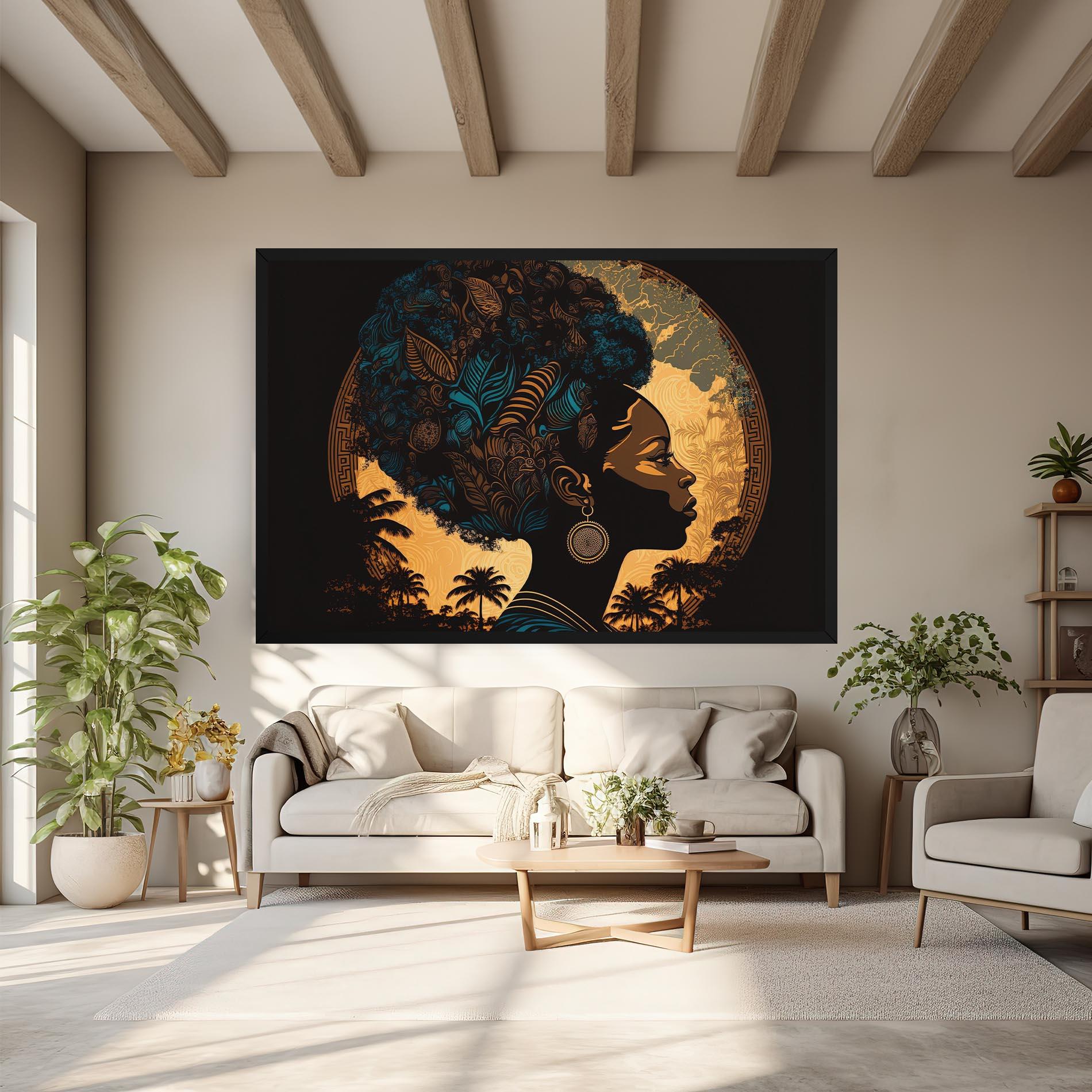 Obraz na Płótnie African Profile Woman mockup 6