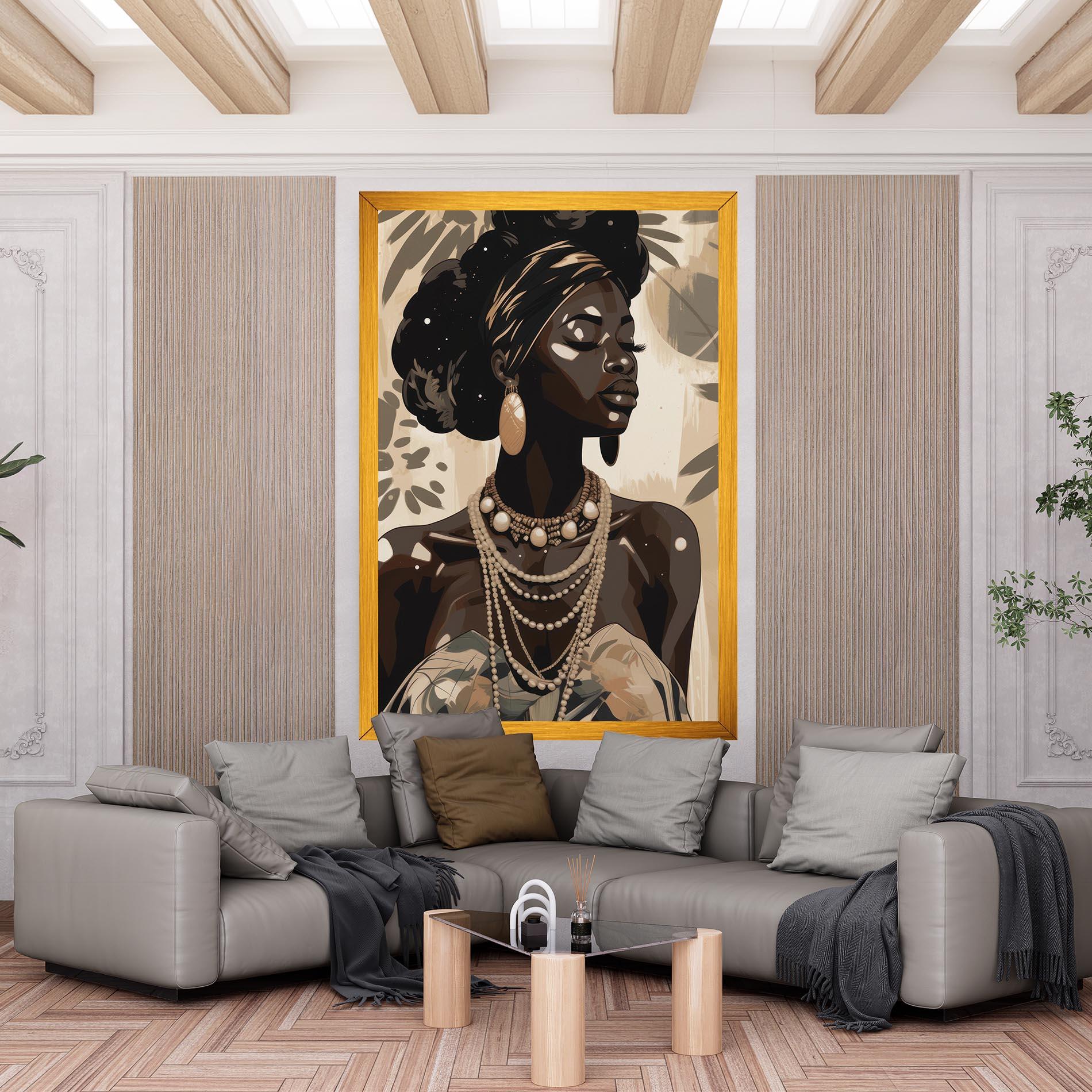 Obraz na Płótnie African Woman On Cream mockup 6