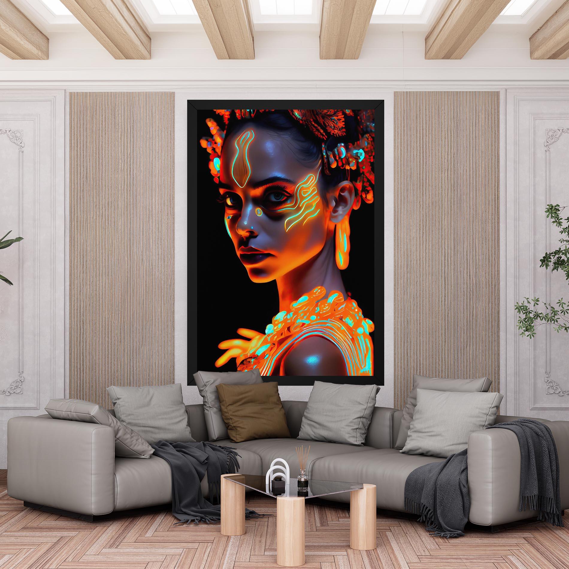 Obraz na Płótnie Glowing Face Paint mockup 6