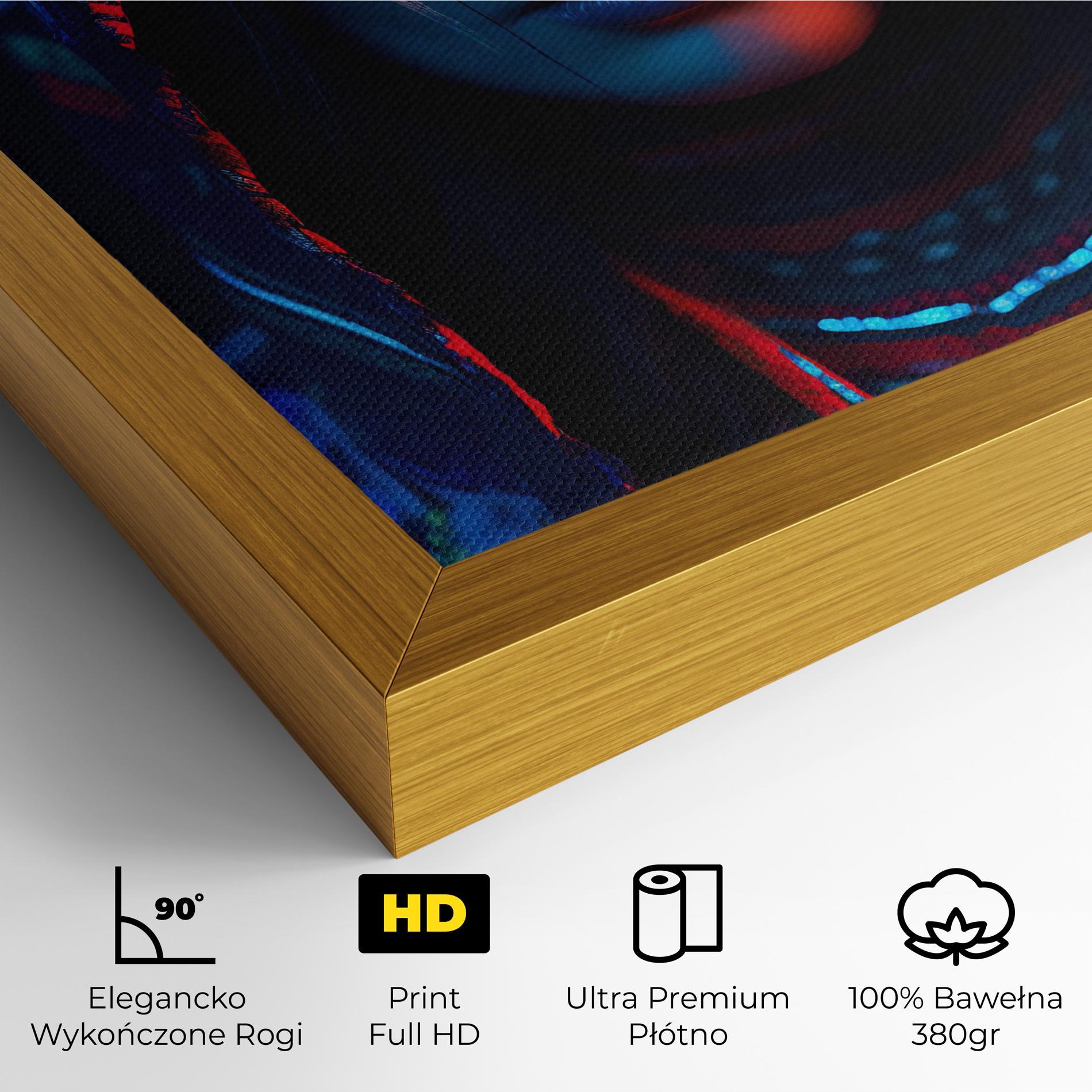 Obraz na Płótnie Blue Red Light Hood mockup 4