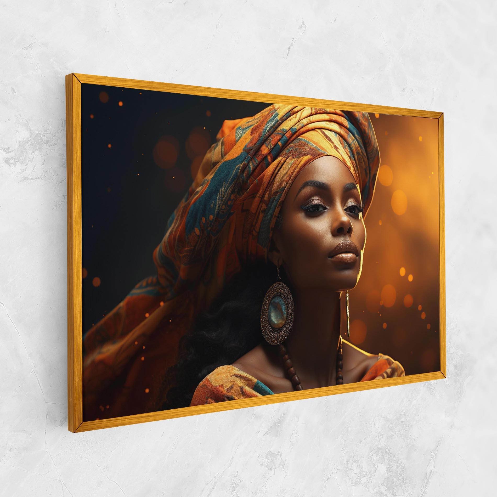 Obraz na Płótnie Fashion African Portrait mockup 1