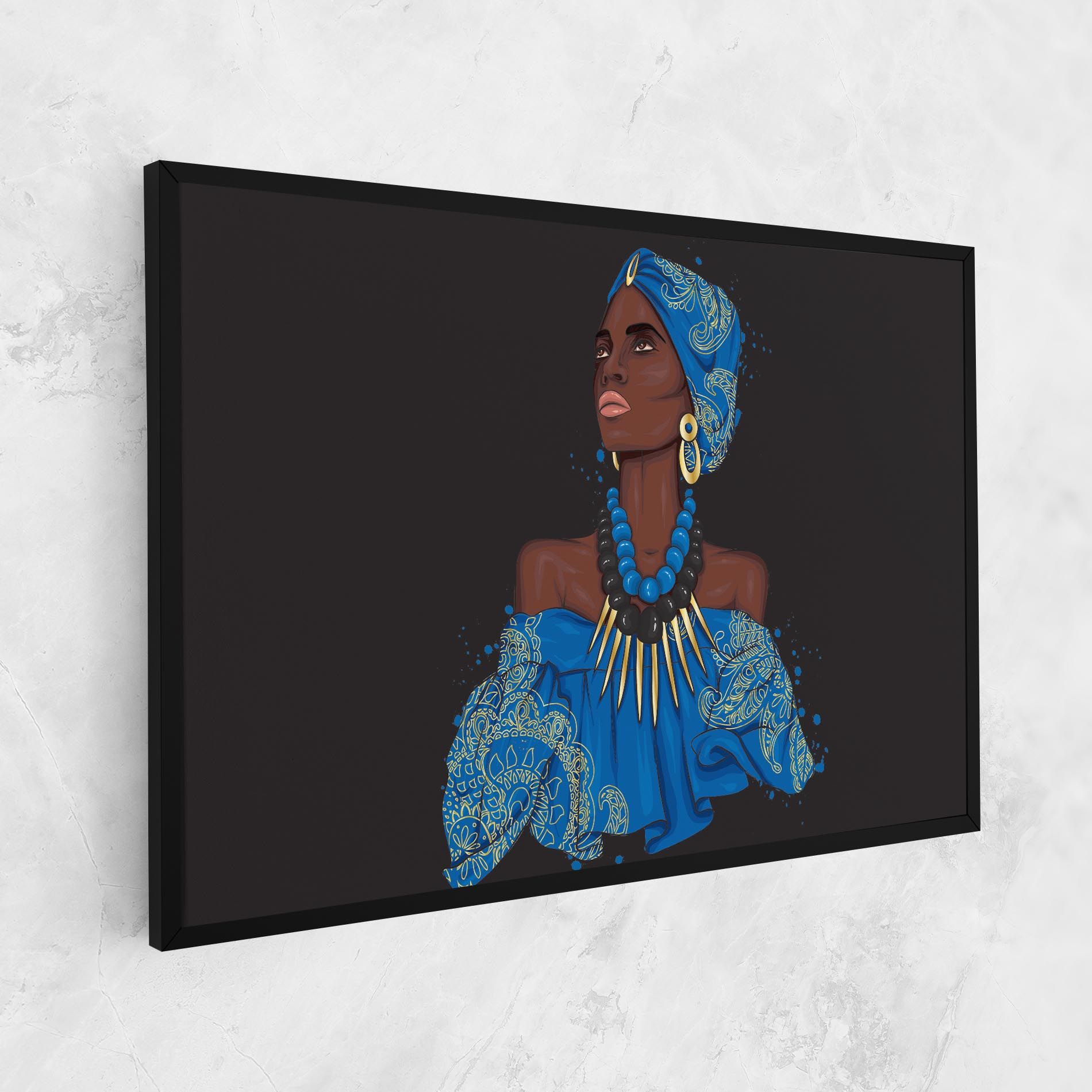 Blue African Outfit mockup 1
