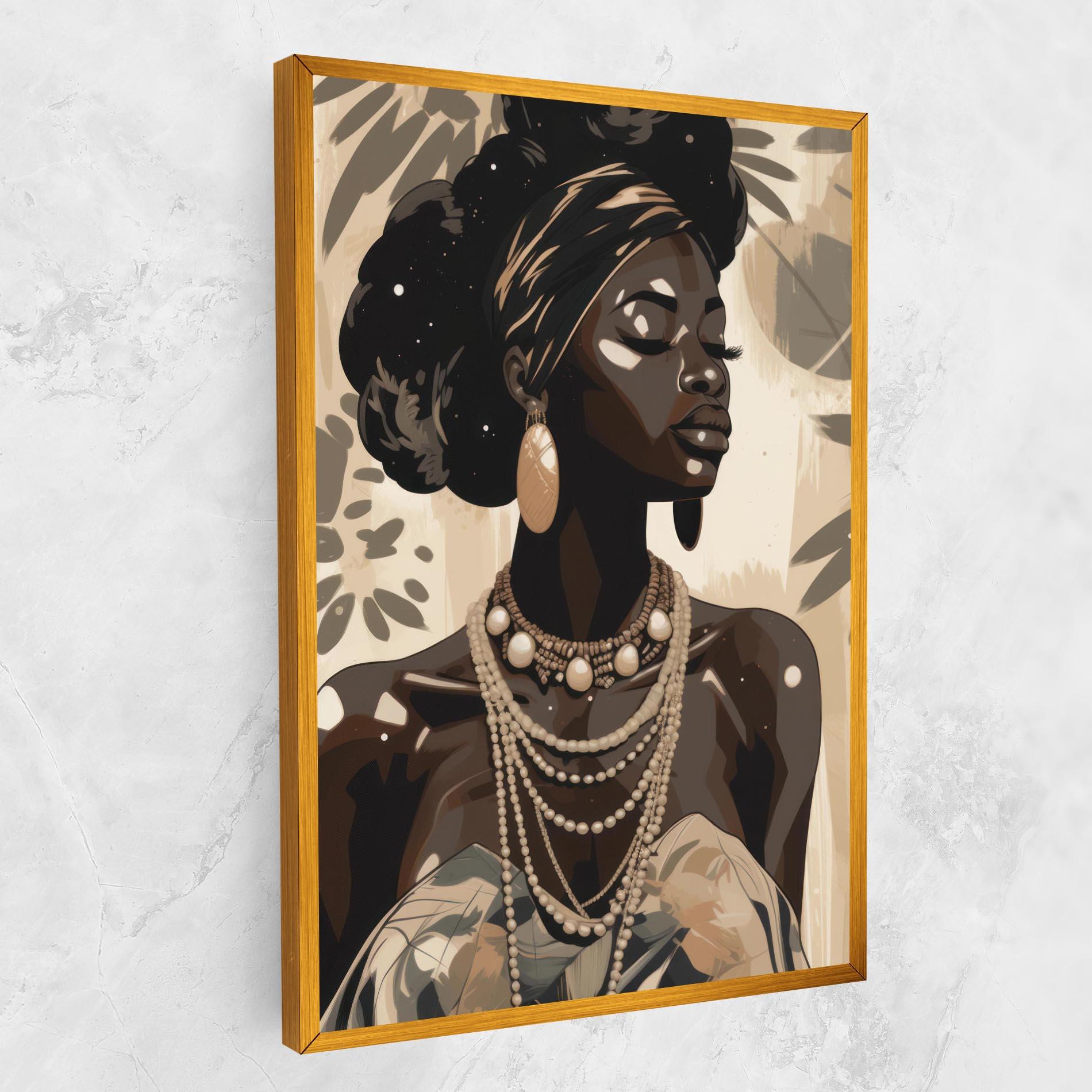 Obraz na Płótnie African Woman On Cream mockup 1