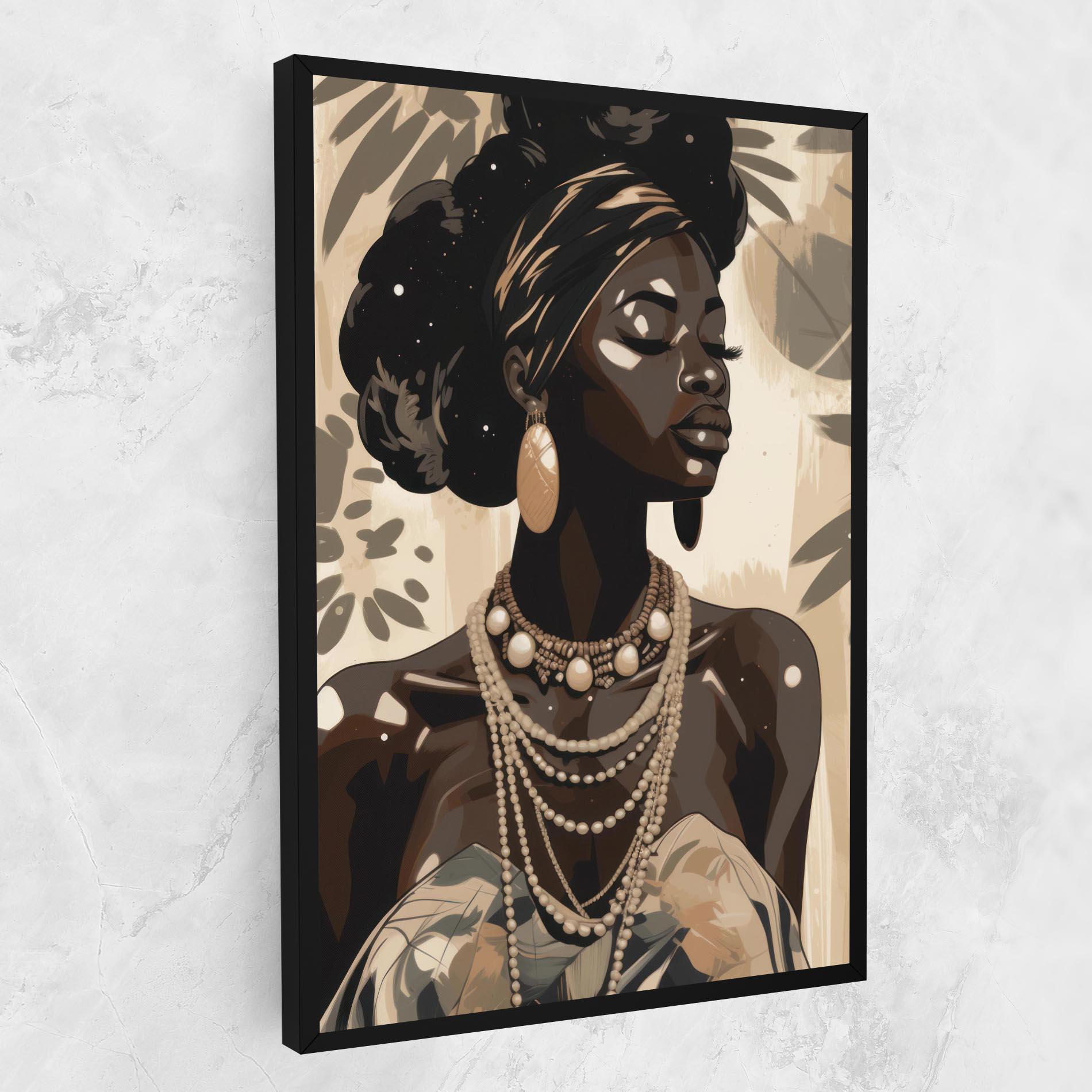Obraz na Płótnie African Woman On Cream mockup 1