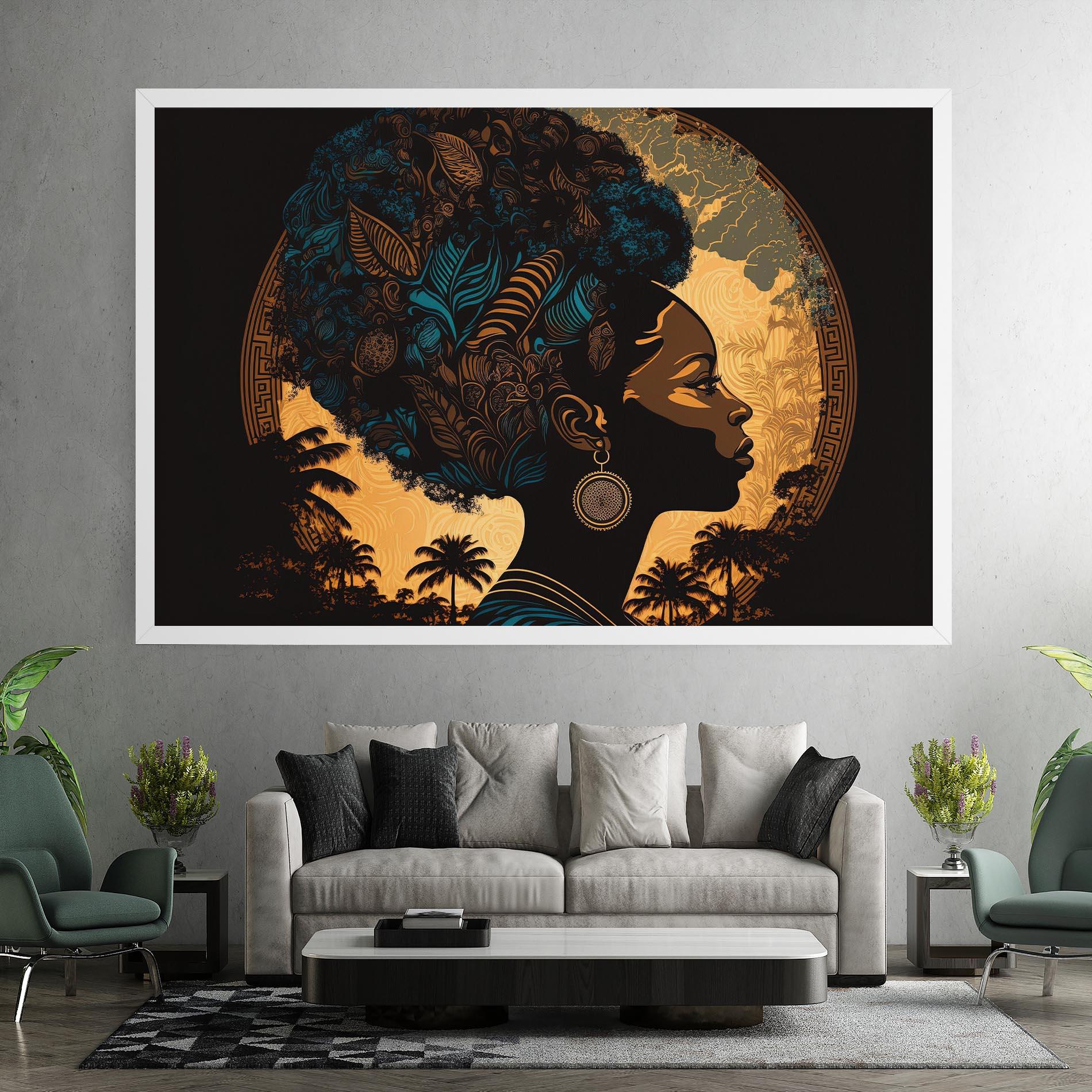 Obraz na Płótnie African Profile Woman mockup 7