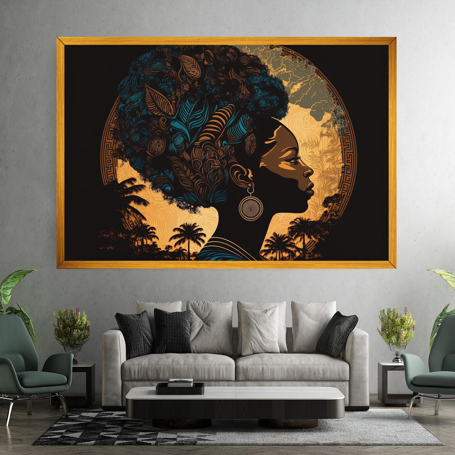 Obraz na Płótnie African Profile Woman mockup 7