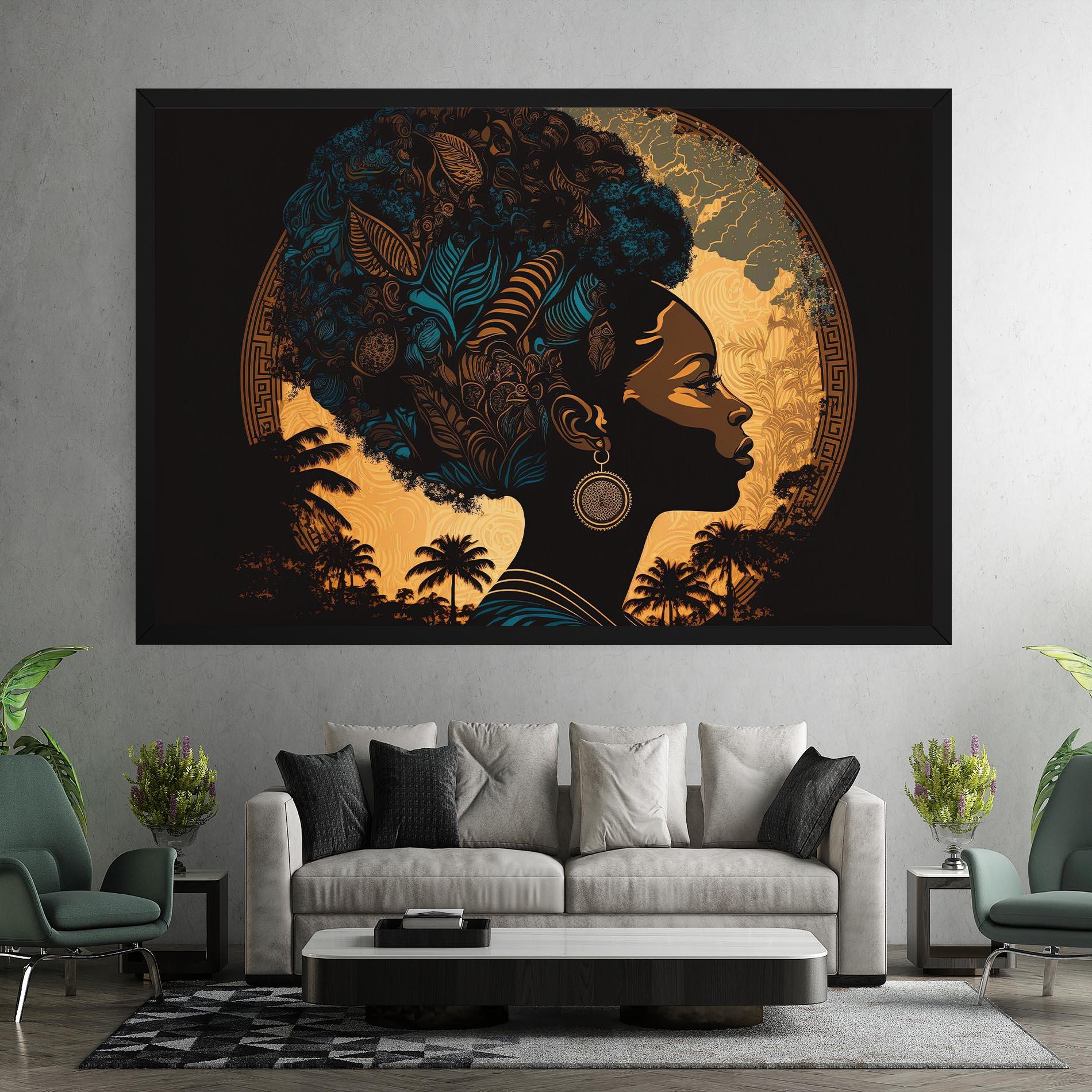 Obraz na Płótnie African Profile Woman mockup 7