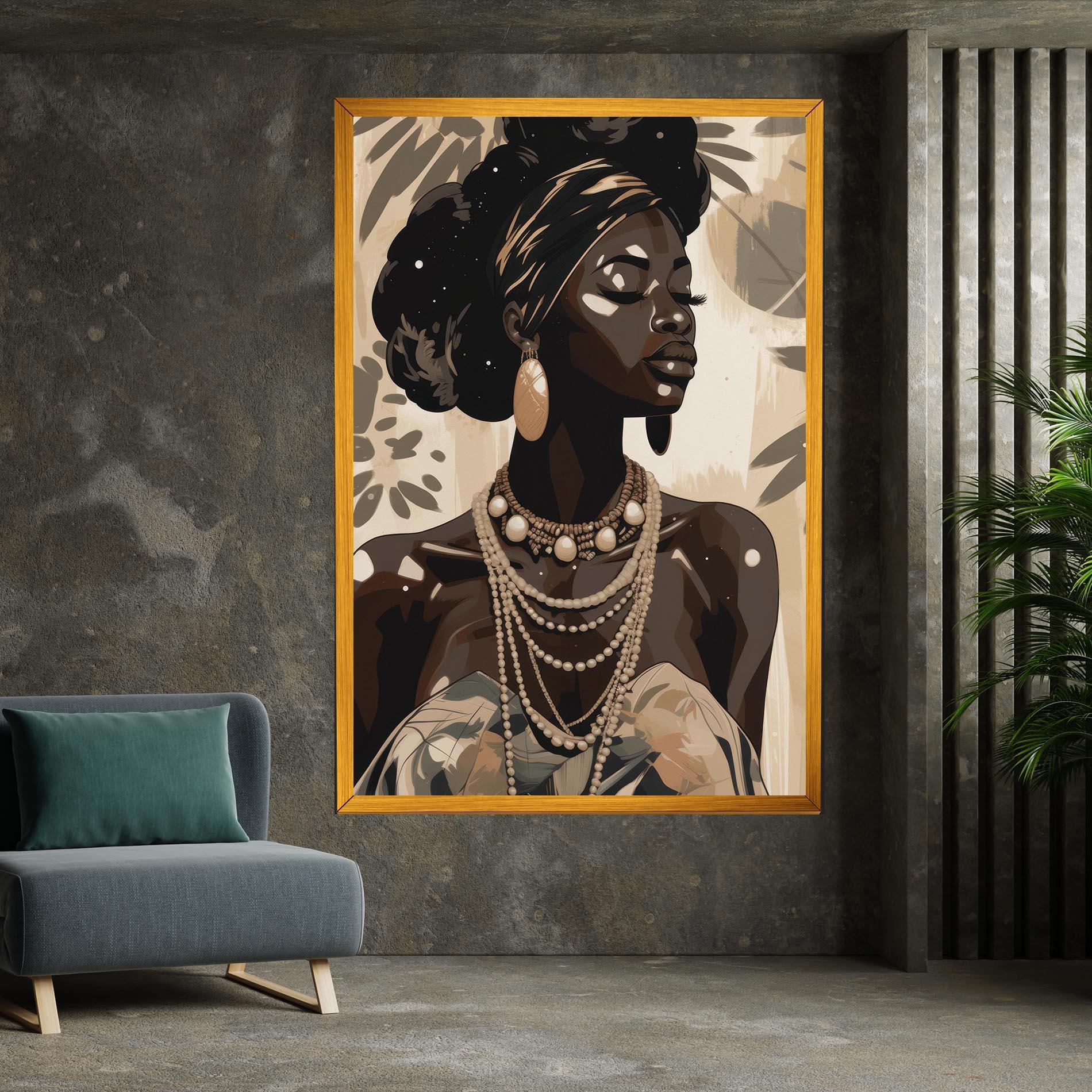 Obraz na Płótnie African Woman On Cream mockup 7