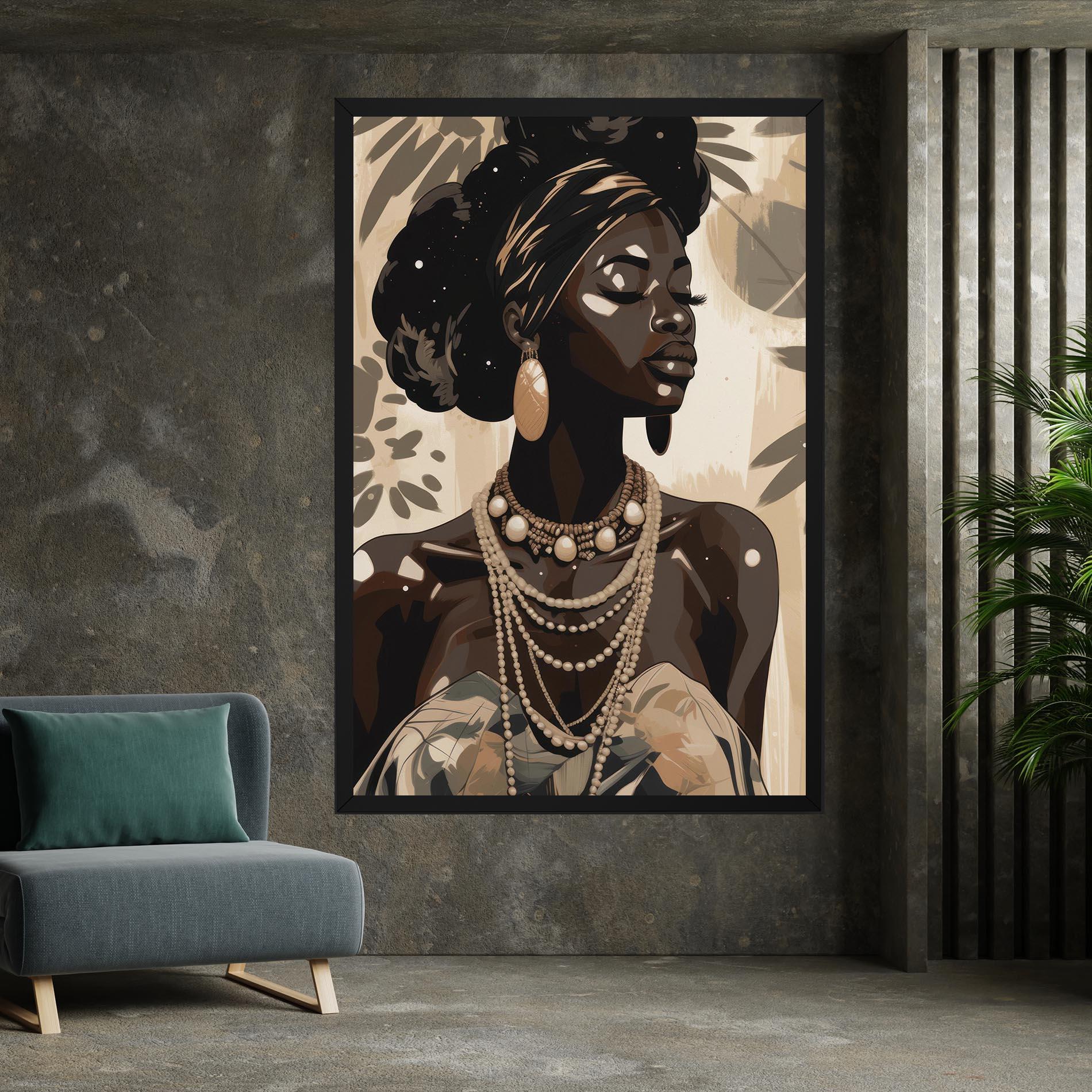 Obraz na Płótnie African Woman On Cream mockup 7