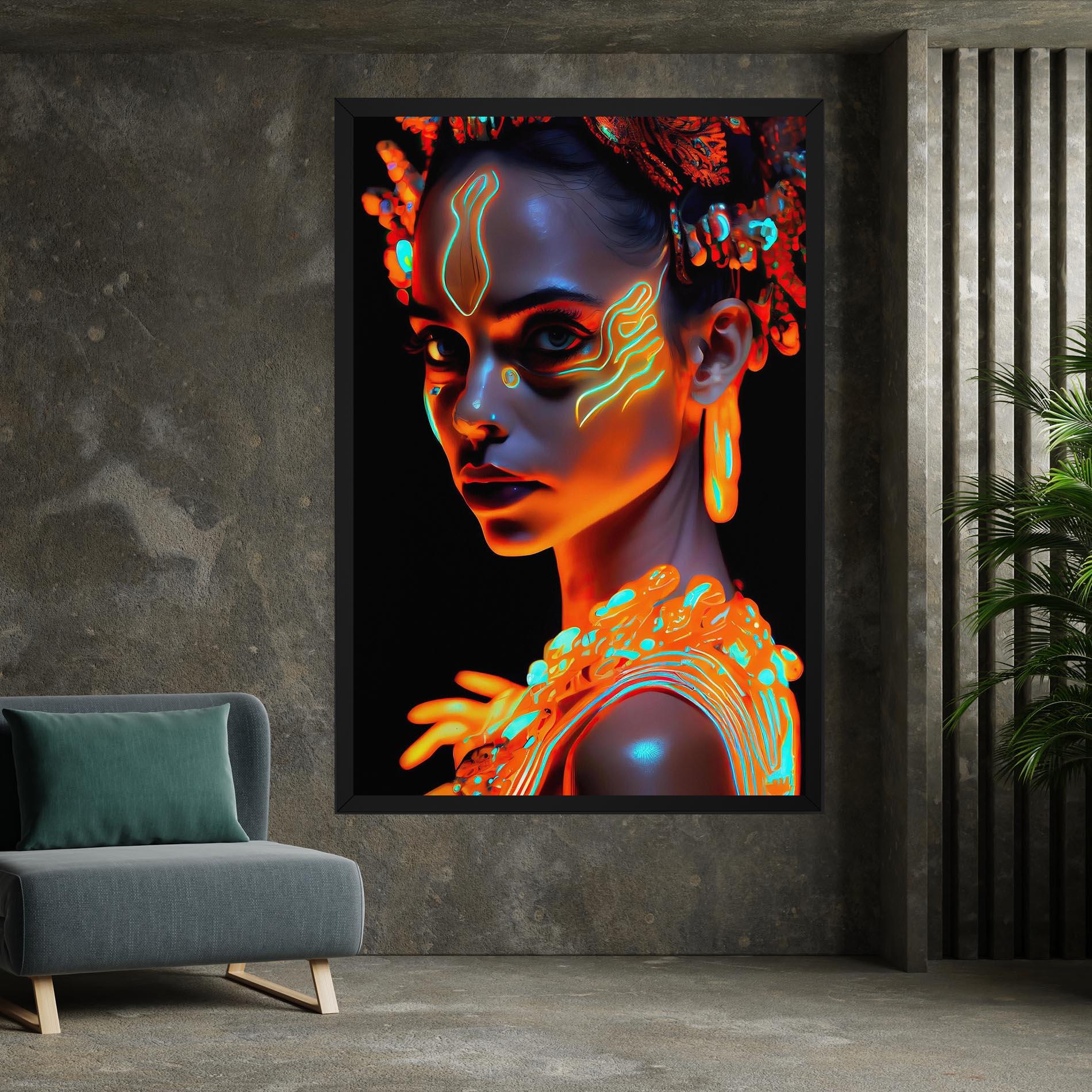 Obraz na Płótnie Glowing Face Paint mockup 7