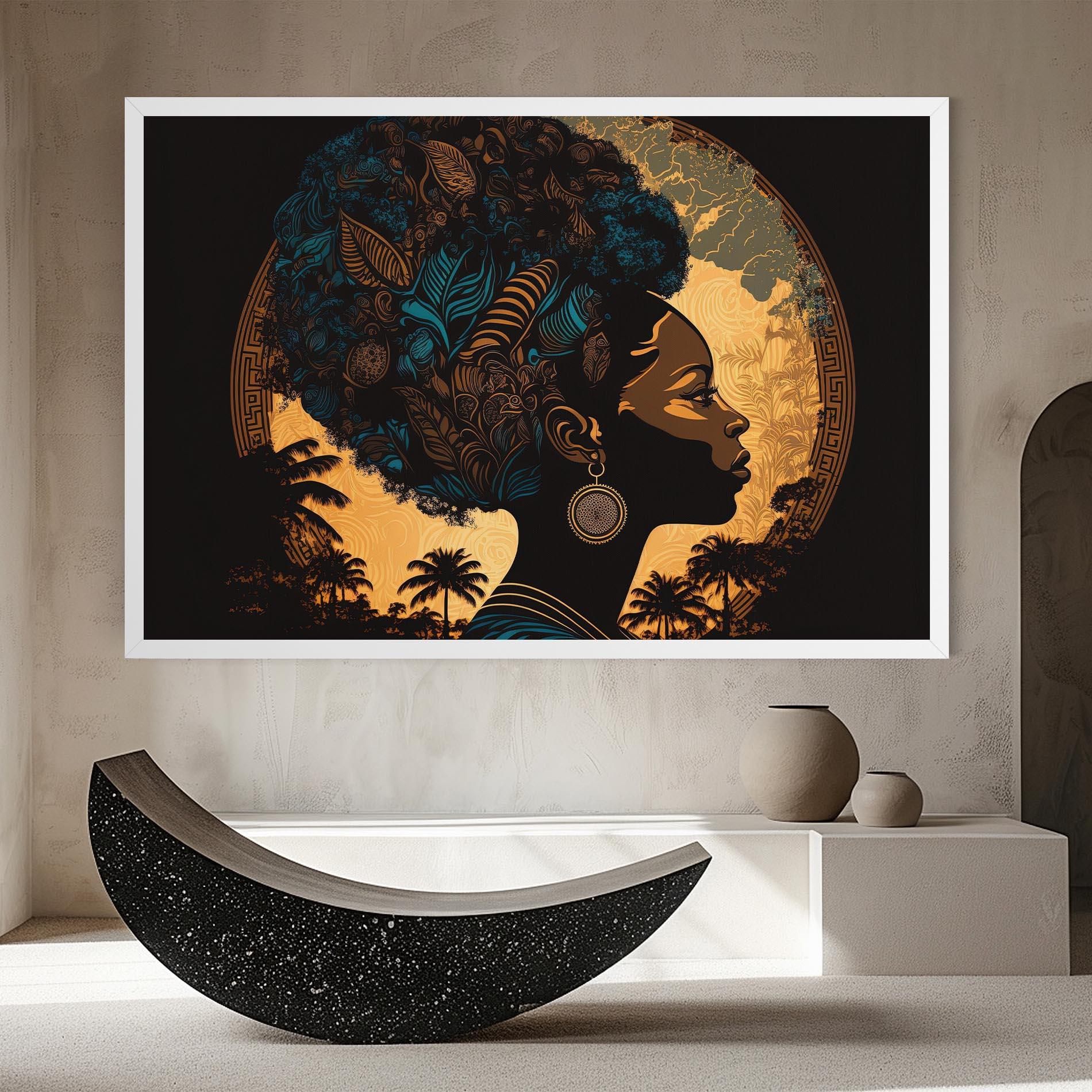 Obraz na Płótnie African Profile Woman mockup 8