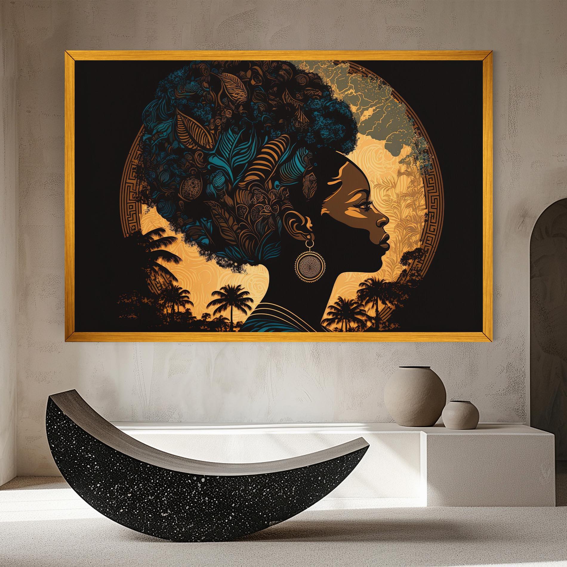 Obraz na Płótnie African Profile Woman mockup 8