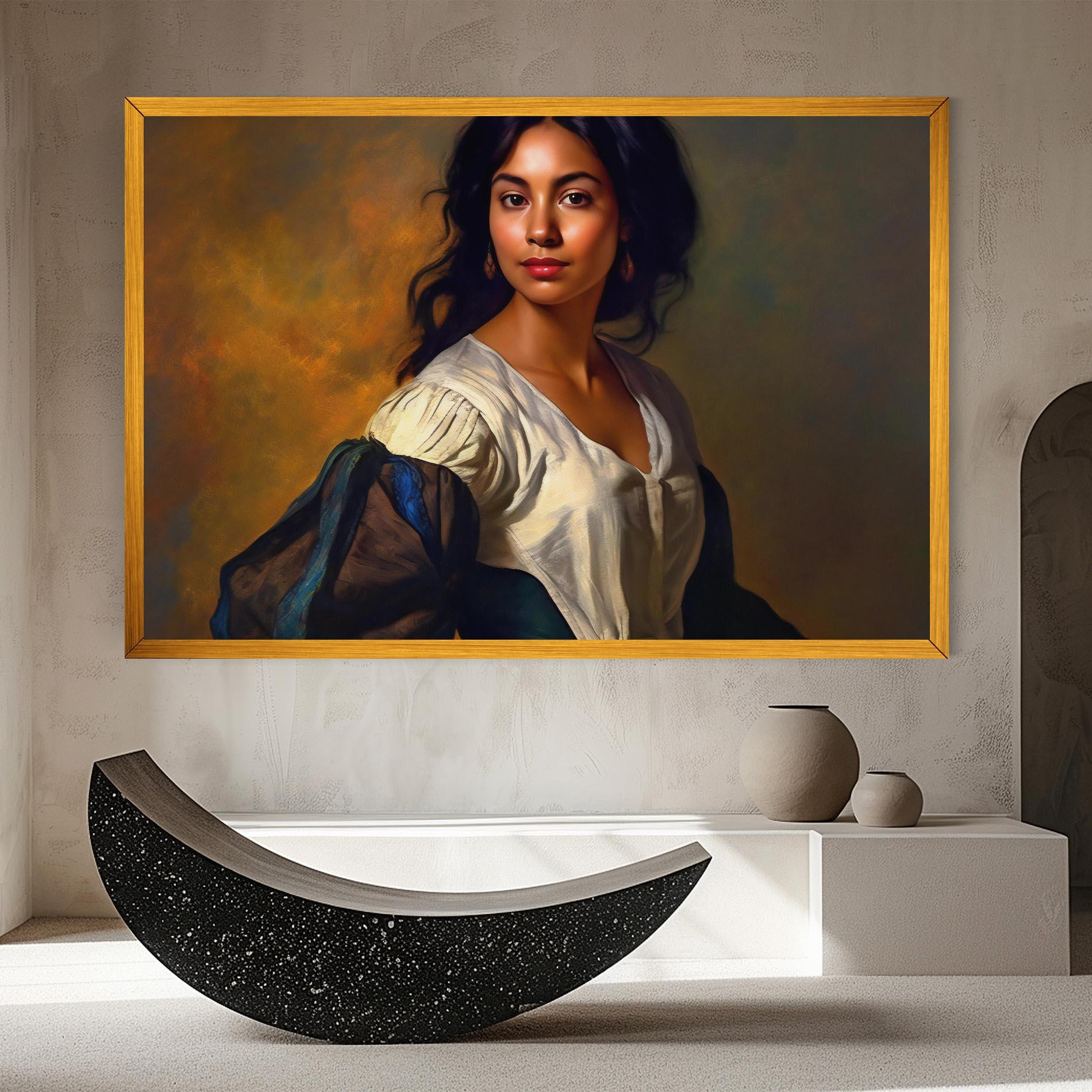 Obraz na Płótnie Beautiful Brunette Art mockup 8