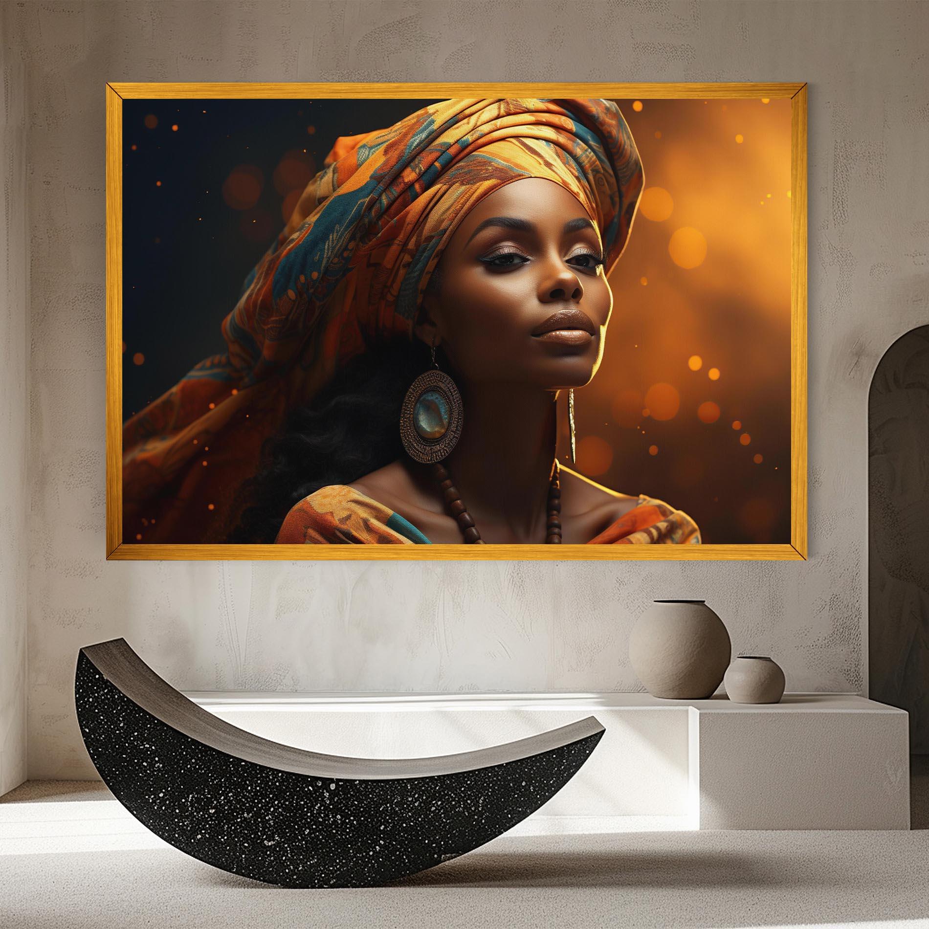 Obraz na Płótnie Fashion African Portrait mockup 8