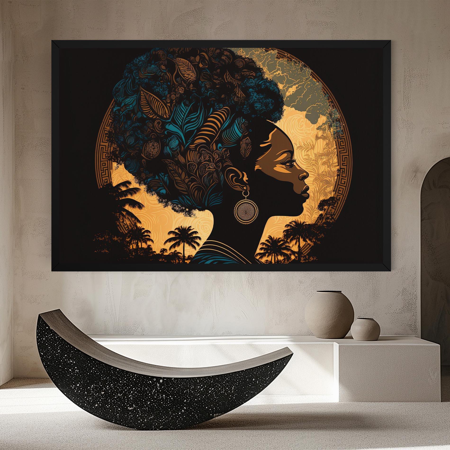 Obraz na Płótnie African Profile Woman mockup 8