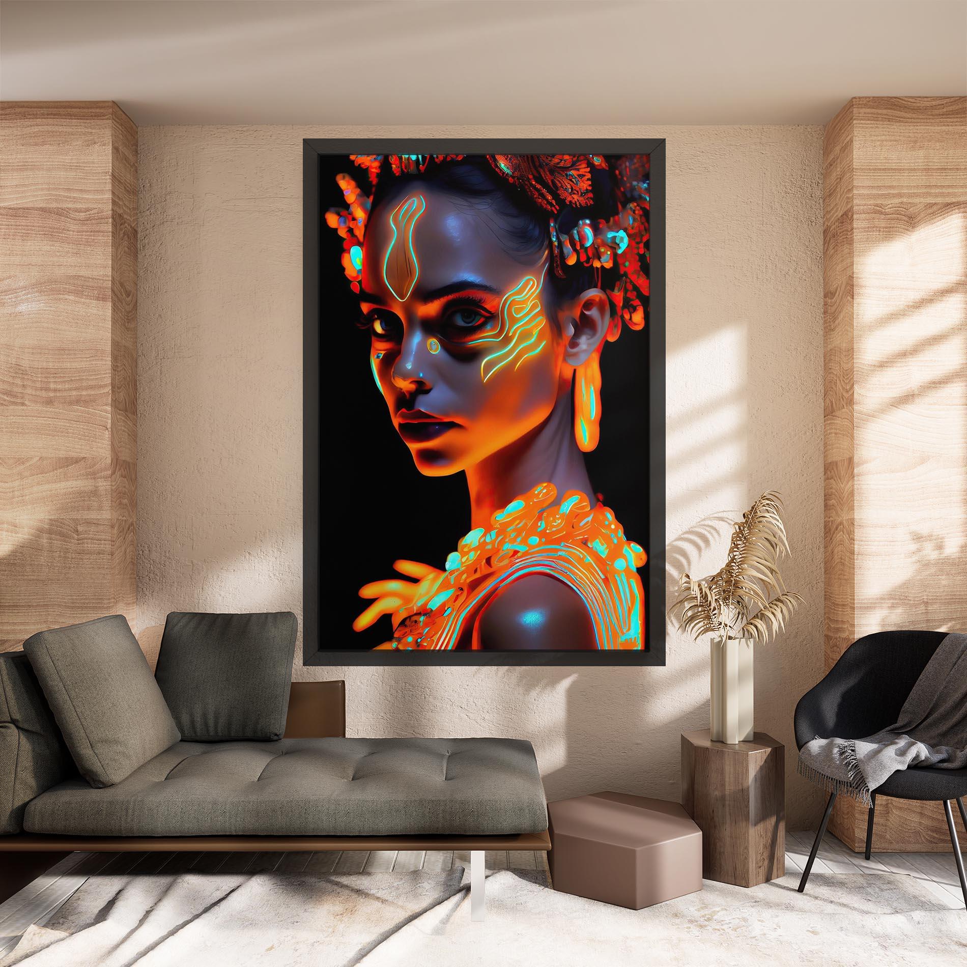 Obraz na Płótnie Glowing Face Paint mockup 8