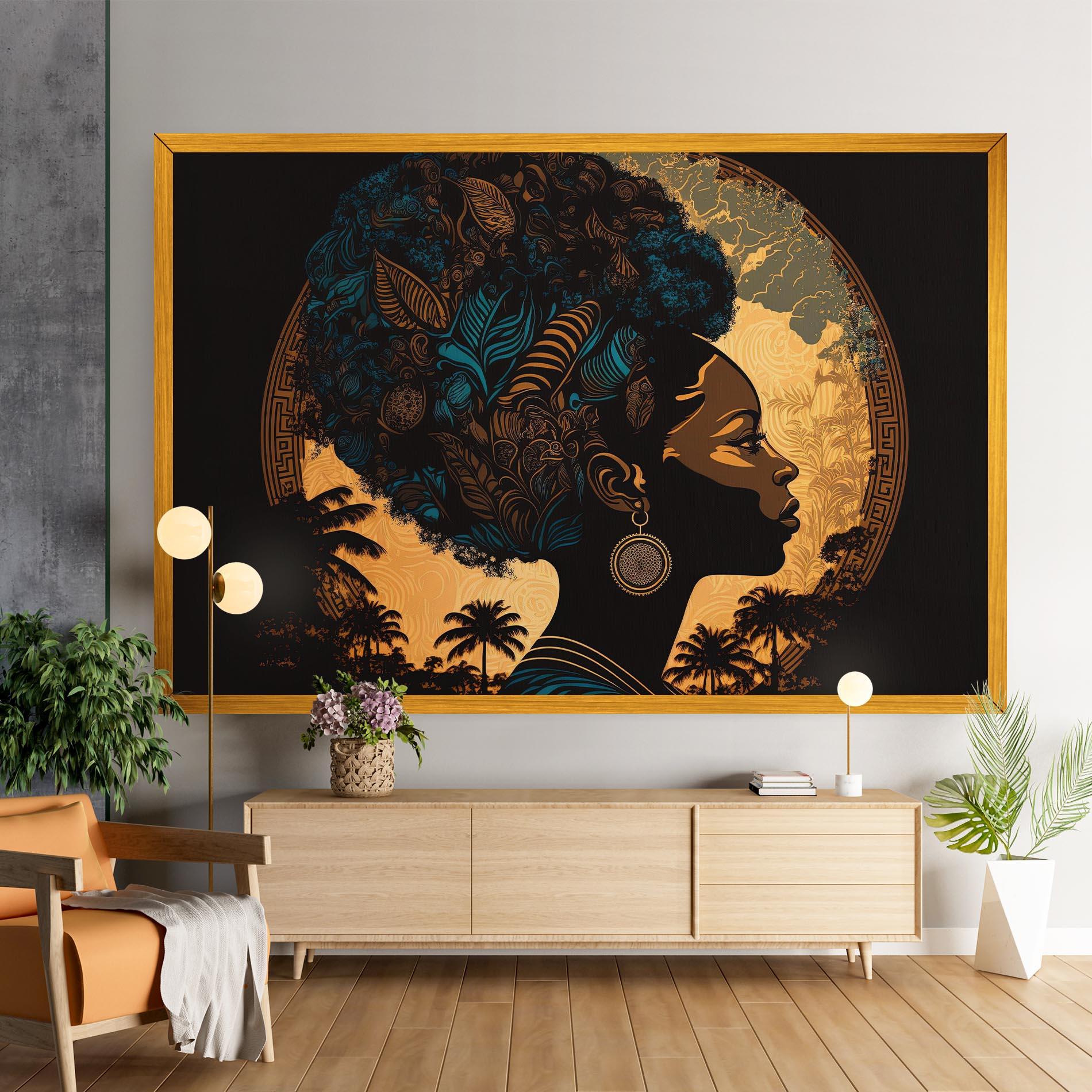 Obraz na Płótnie African Profile Woman mockup 9