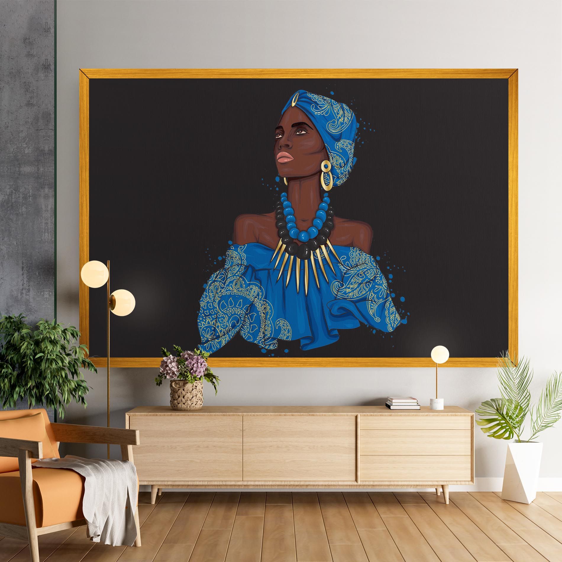 Blue African Outfit mockup 9