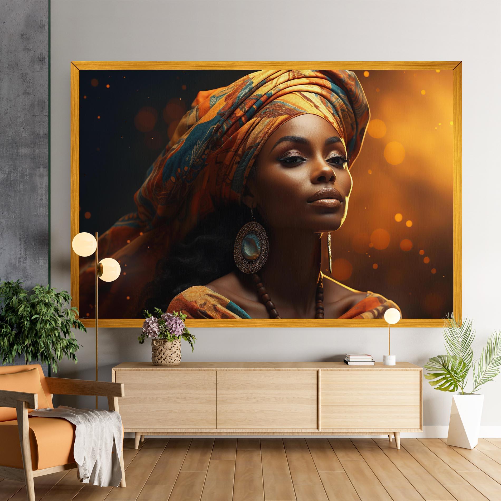 Obraz na Płótnie Fashion African Portrait mockup 9
