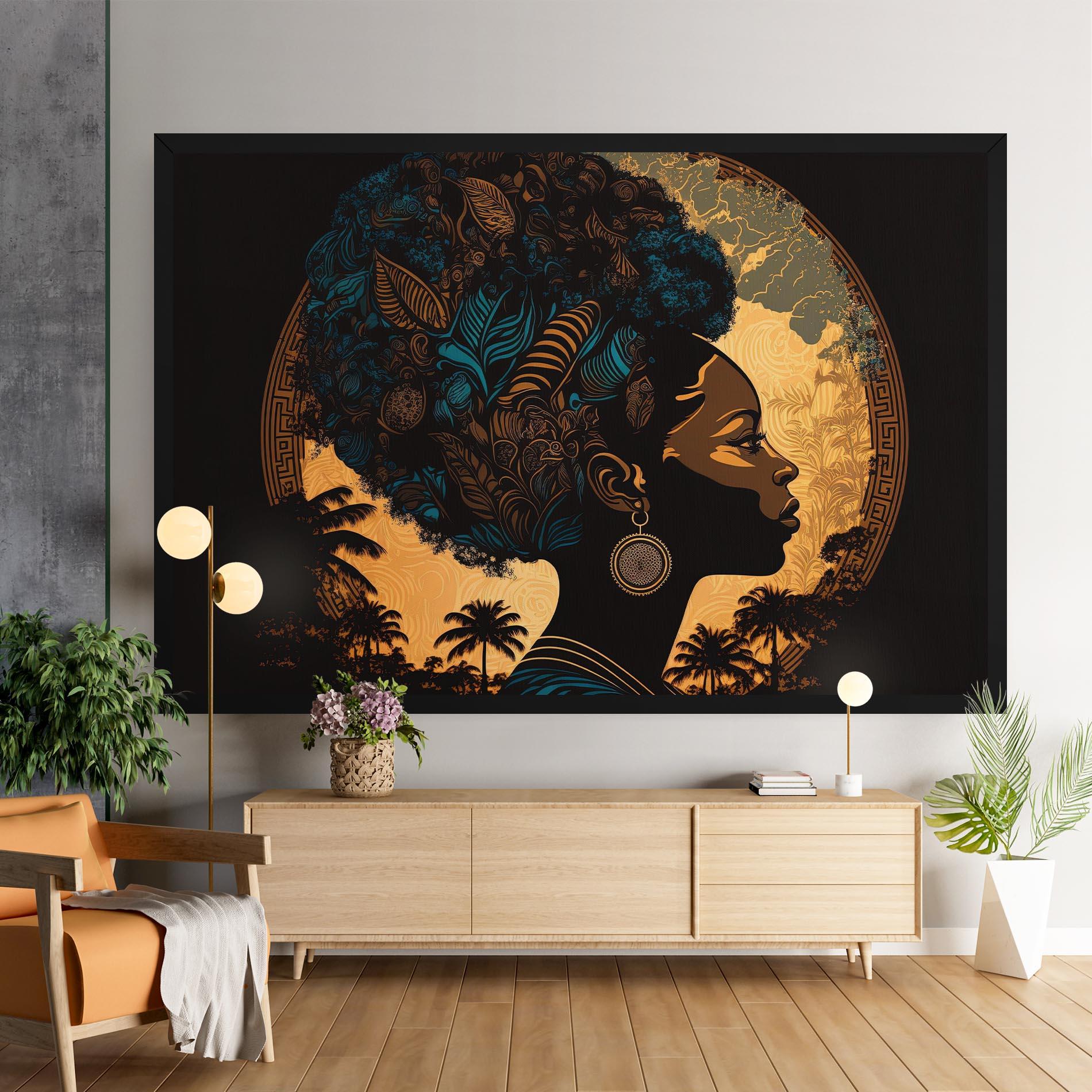 Obraz na Płótnie African Profile Woman mockup 9