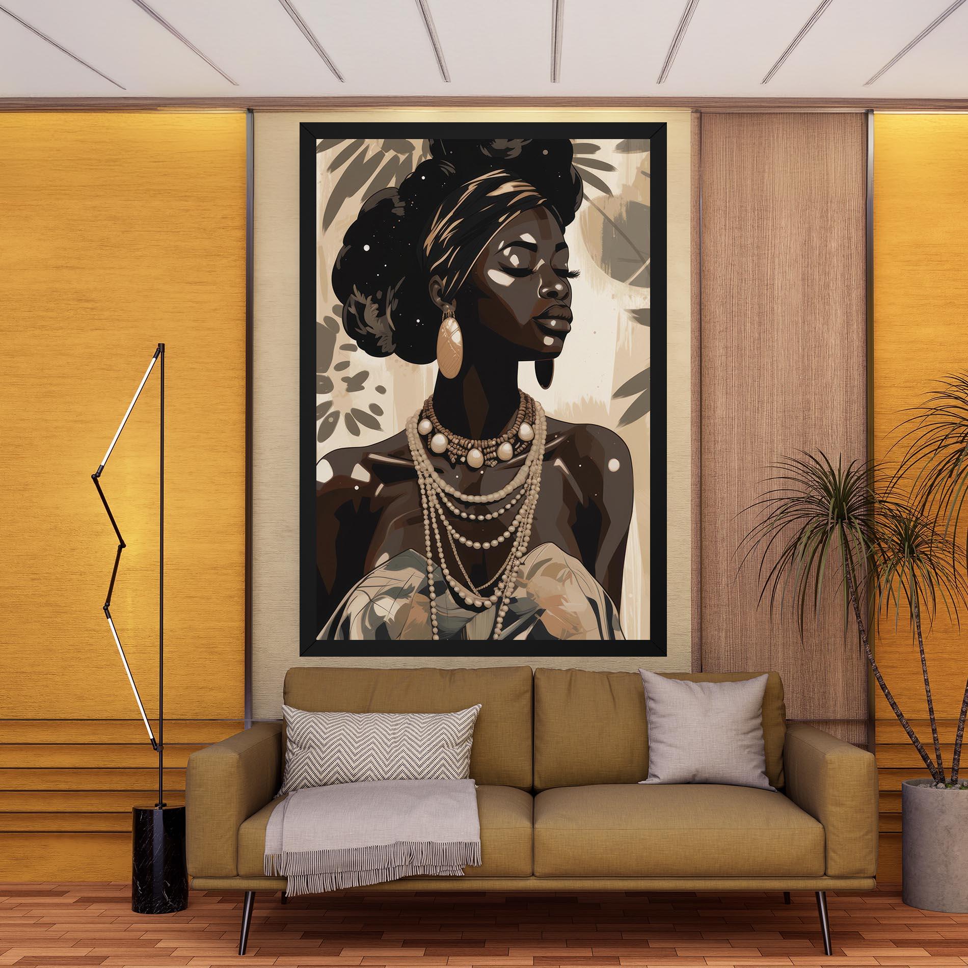 Obraz na Płótnie African Woman On Cream mockup 9