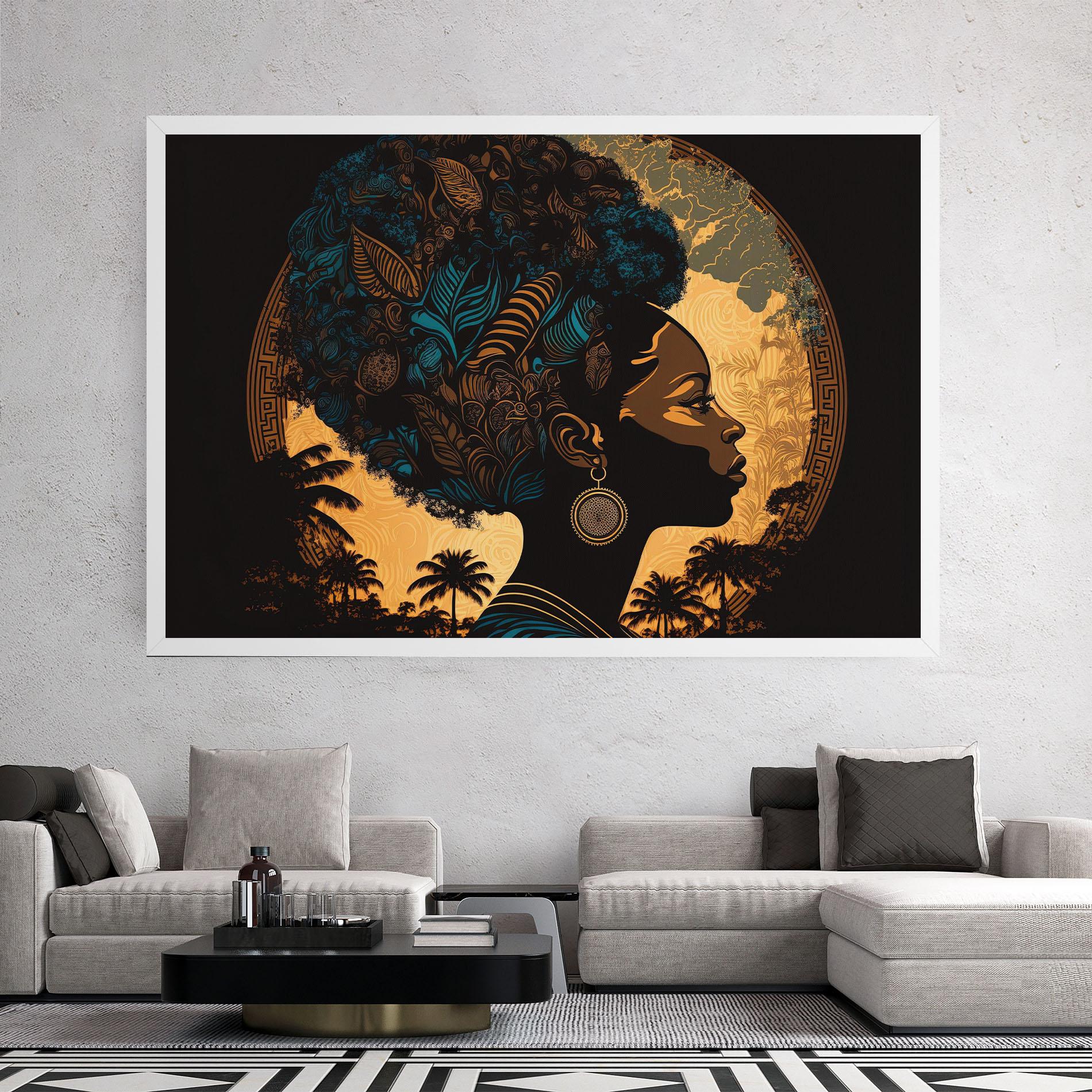 Obraz na Płótnie African Profile Woman mockup 2