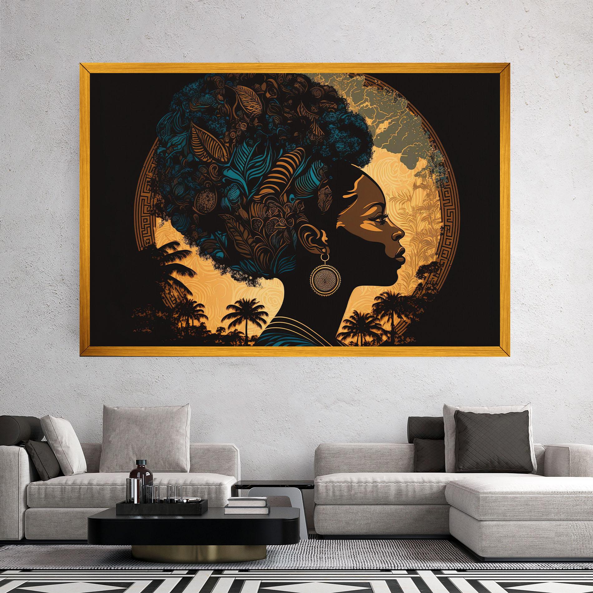 Obraz na Płótnie African Profile Woman mockup 2