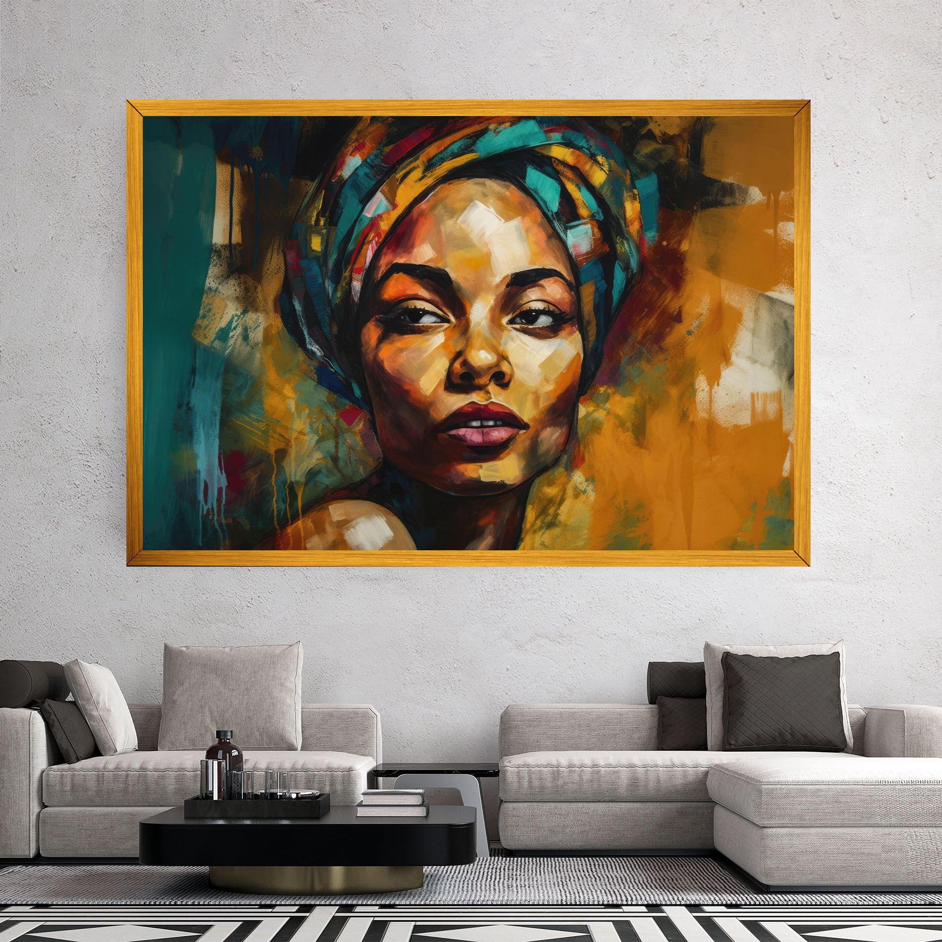 African Woman Looking mockup 2