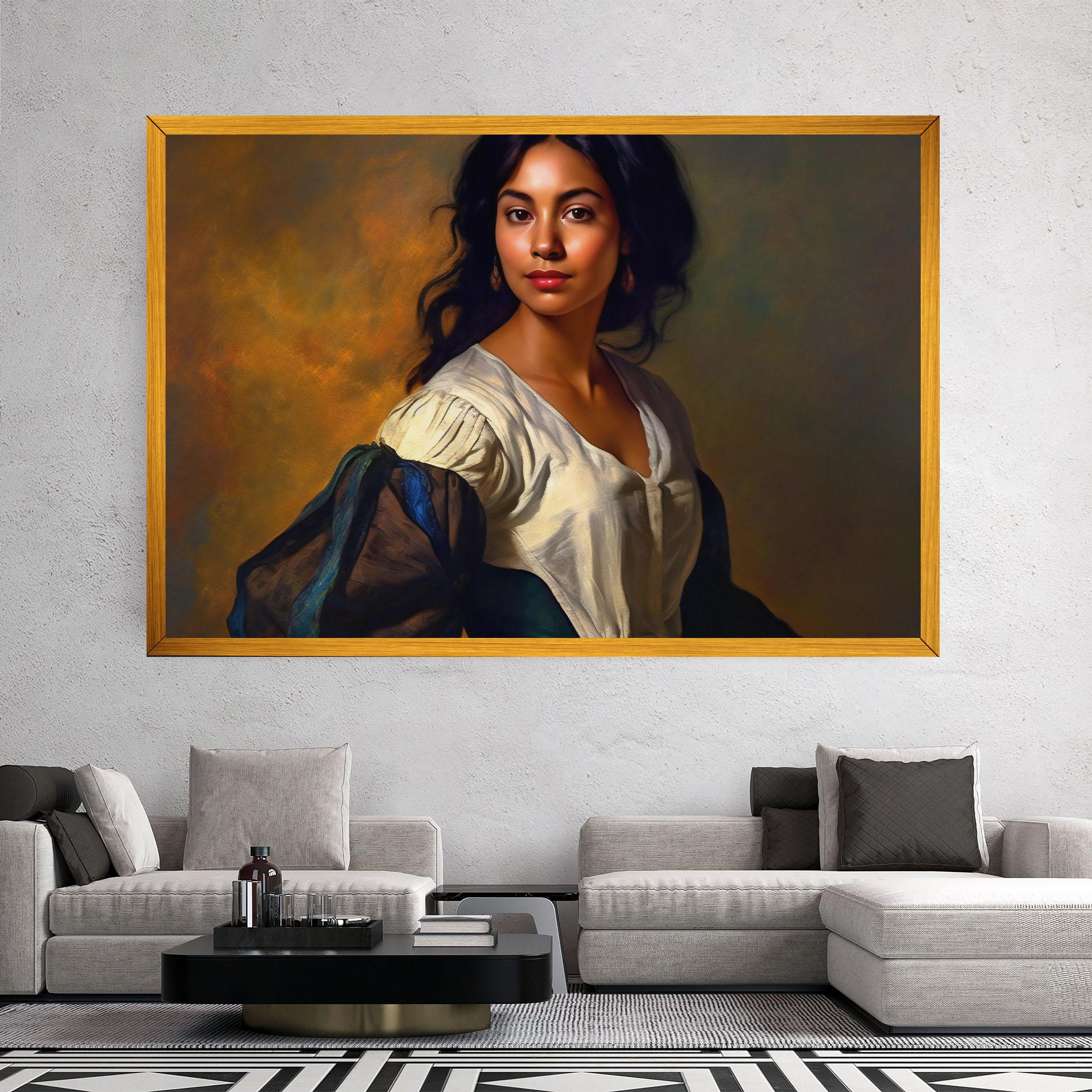 Obraz na Płótnie Beautiful Brunette Art mockup 2