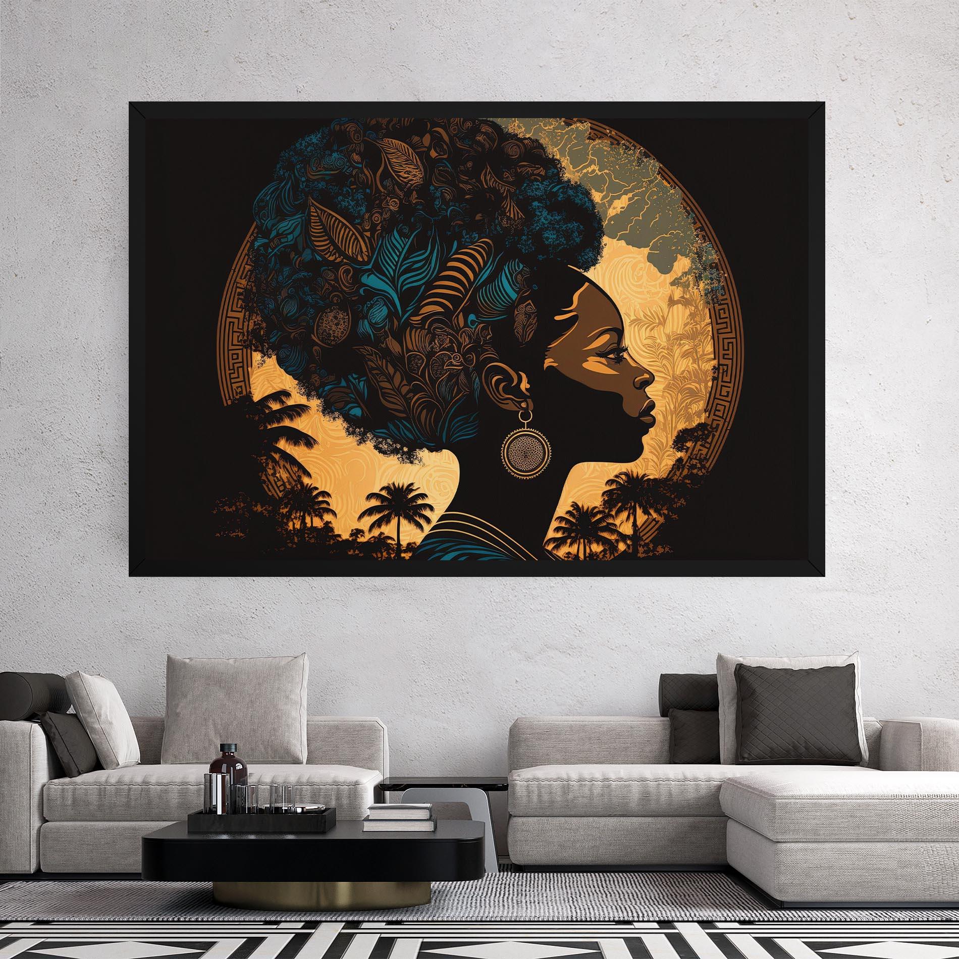 Obraz na Płótnie African Profile Woman mockup 2