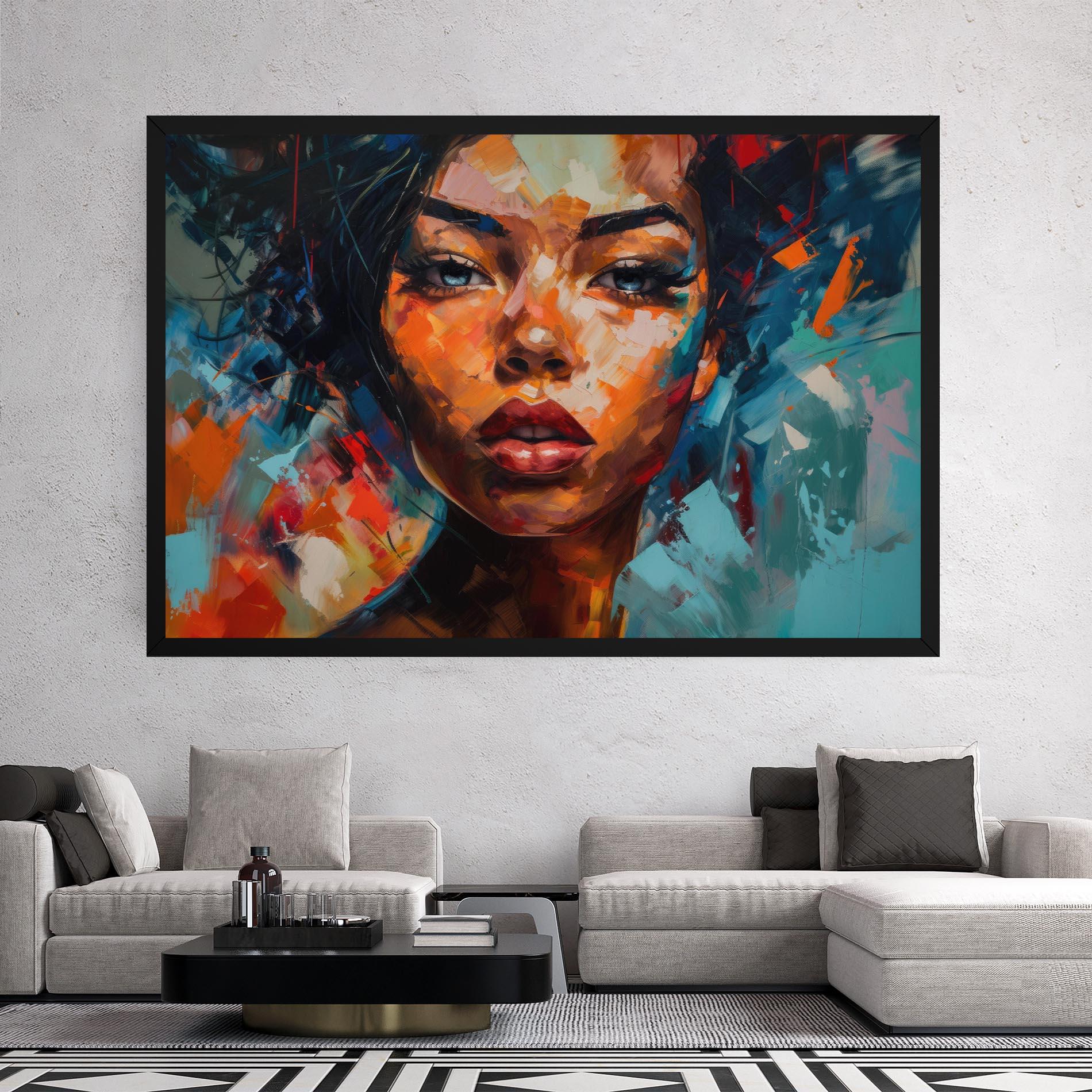 Obraz na Płótnie Intense Fiery Portrait mockup 2