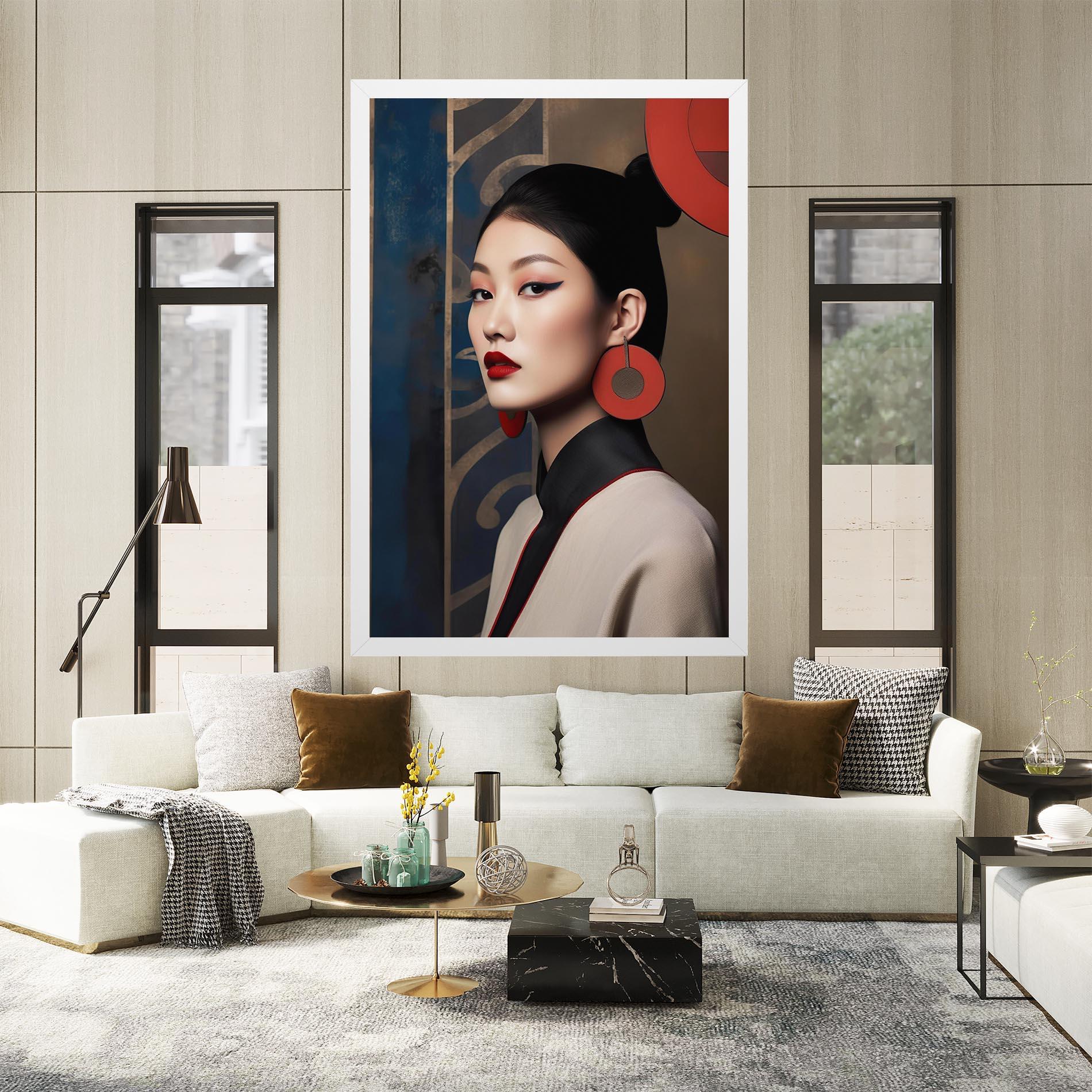 Obraz na Płótnie Asian Big Earrings mockup 2