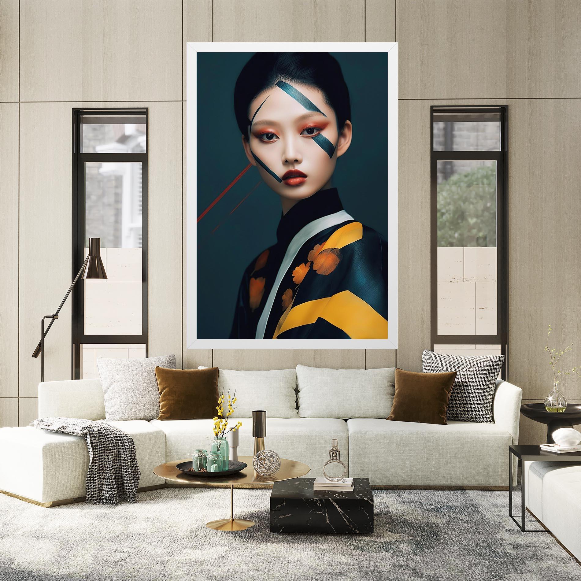 Obraz na Płótnie Asian Painted Woman mockup 2