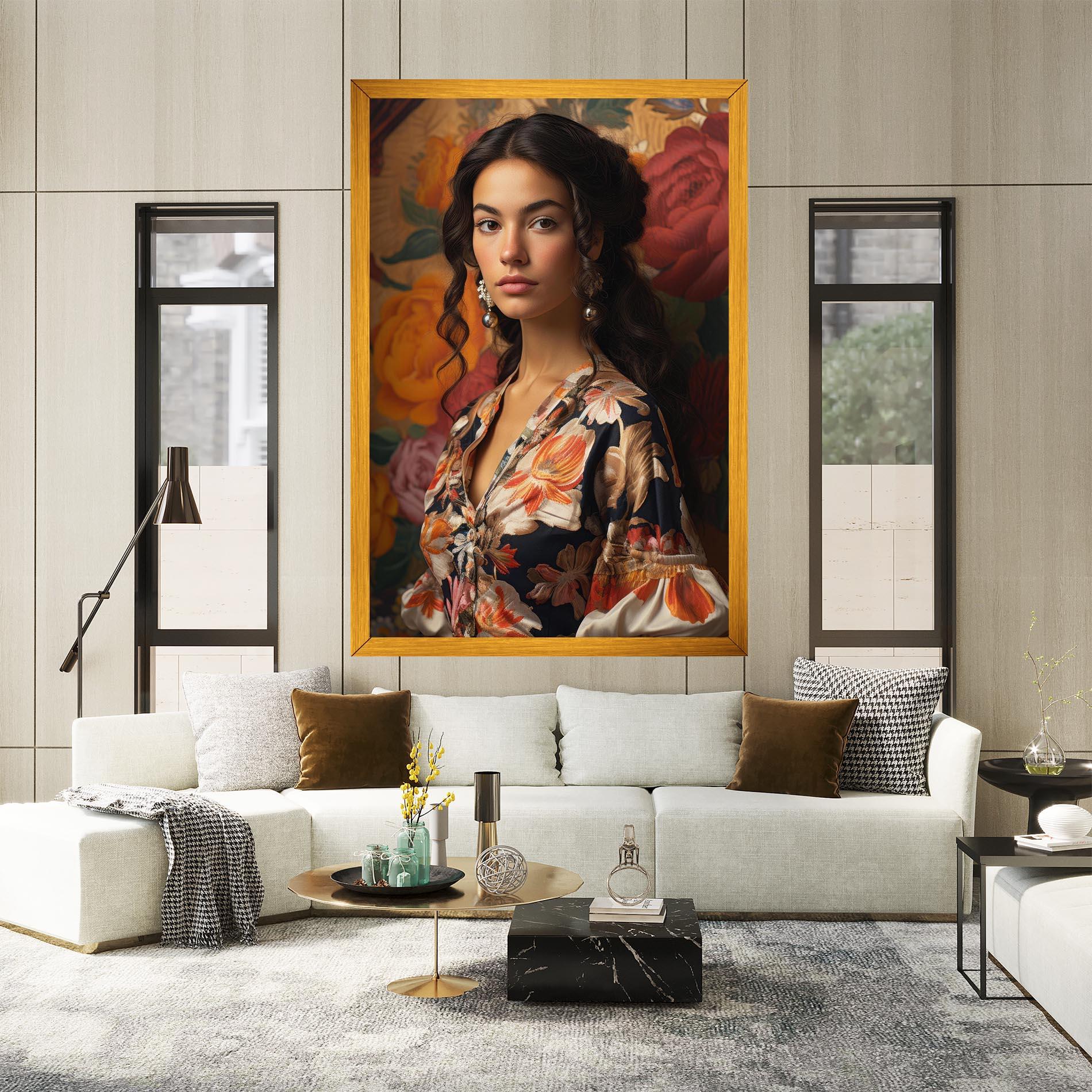 Obraz na Płótnie Floral Dress Lady mockup 2