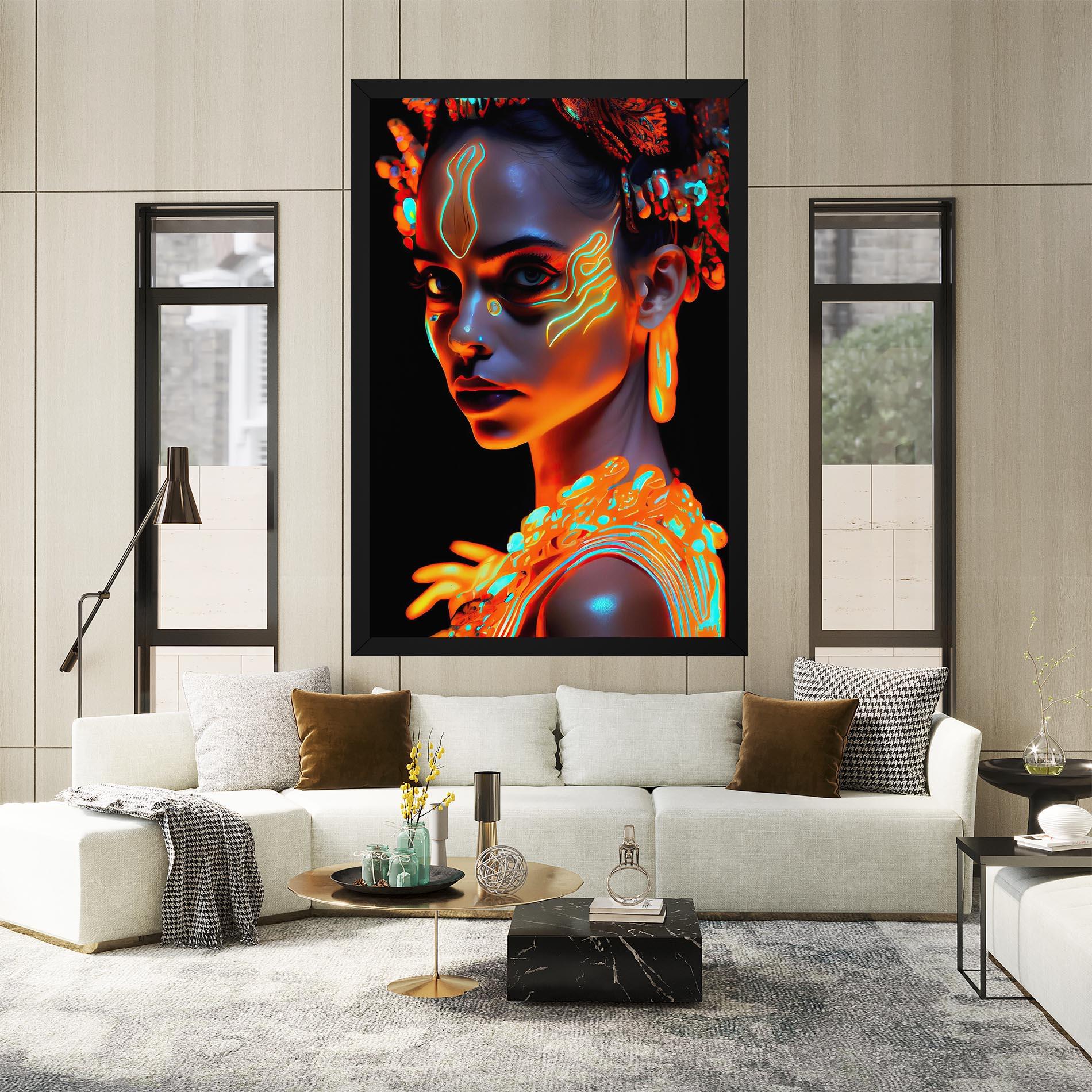 Obraz na Płótnie Glowing Face Paint mockup 2