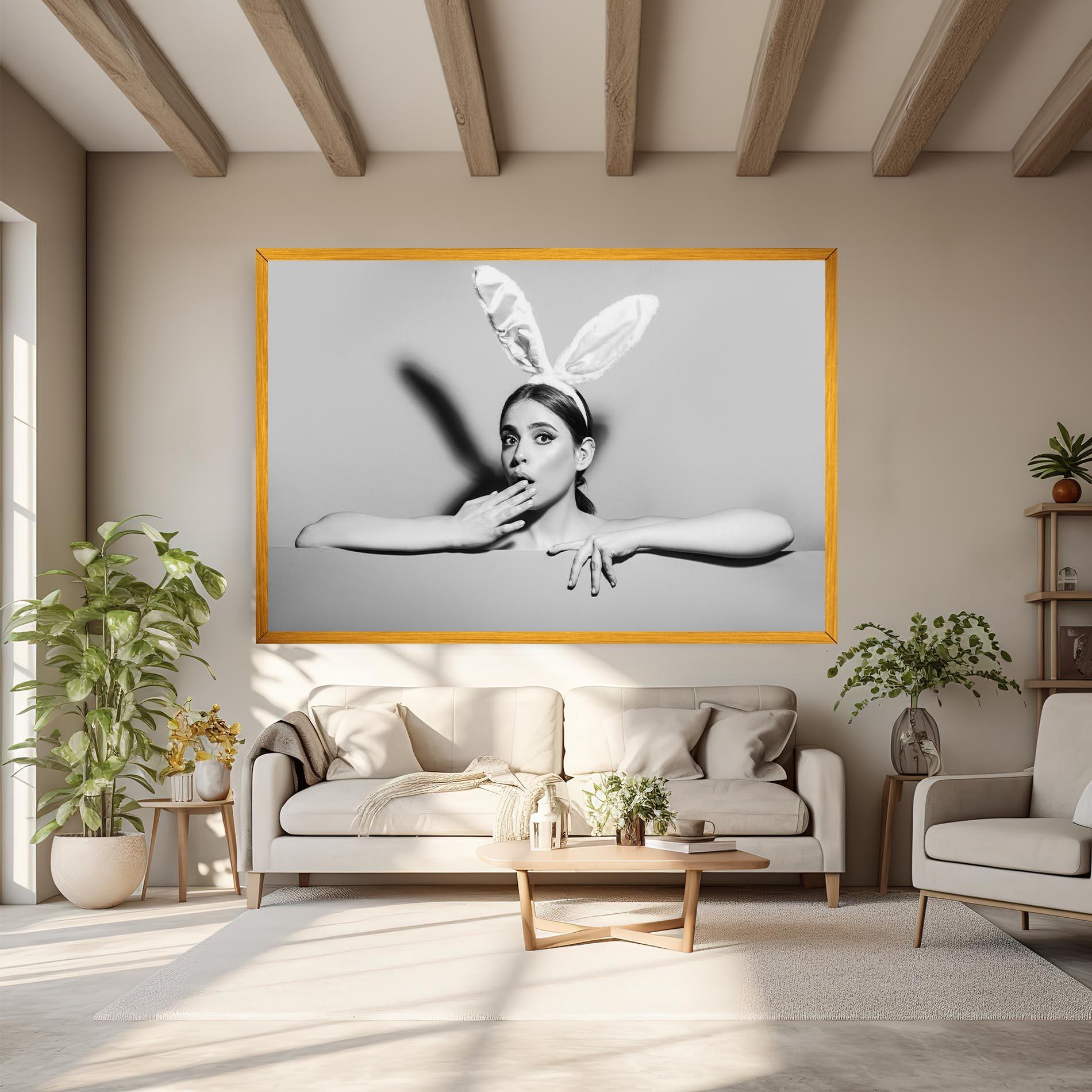 Obraz na Płótnie Bunny Ears Peeking mockup 6