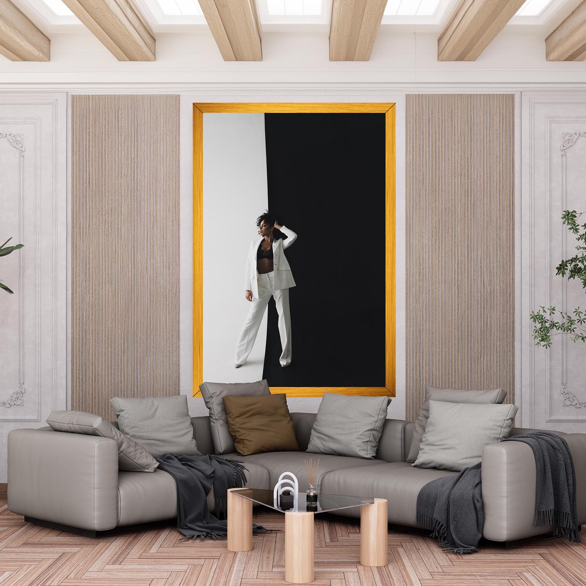 African Girl White Outfit mockup 6