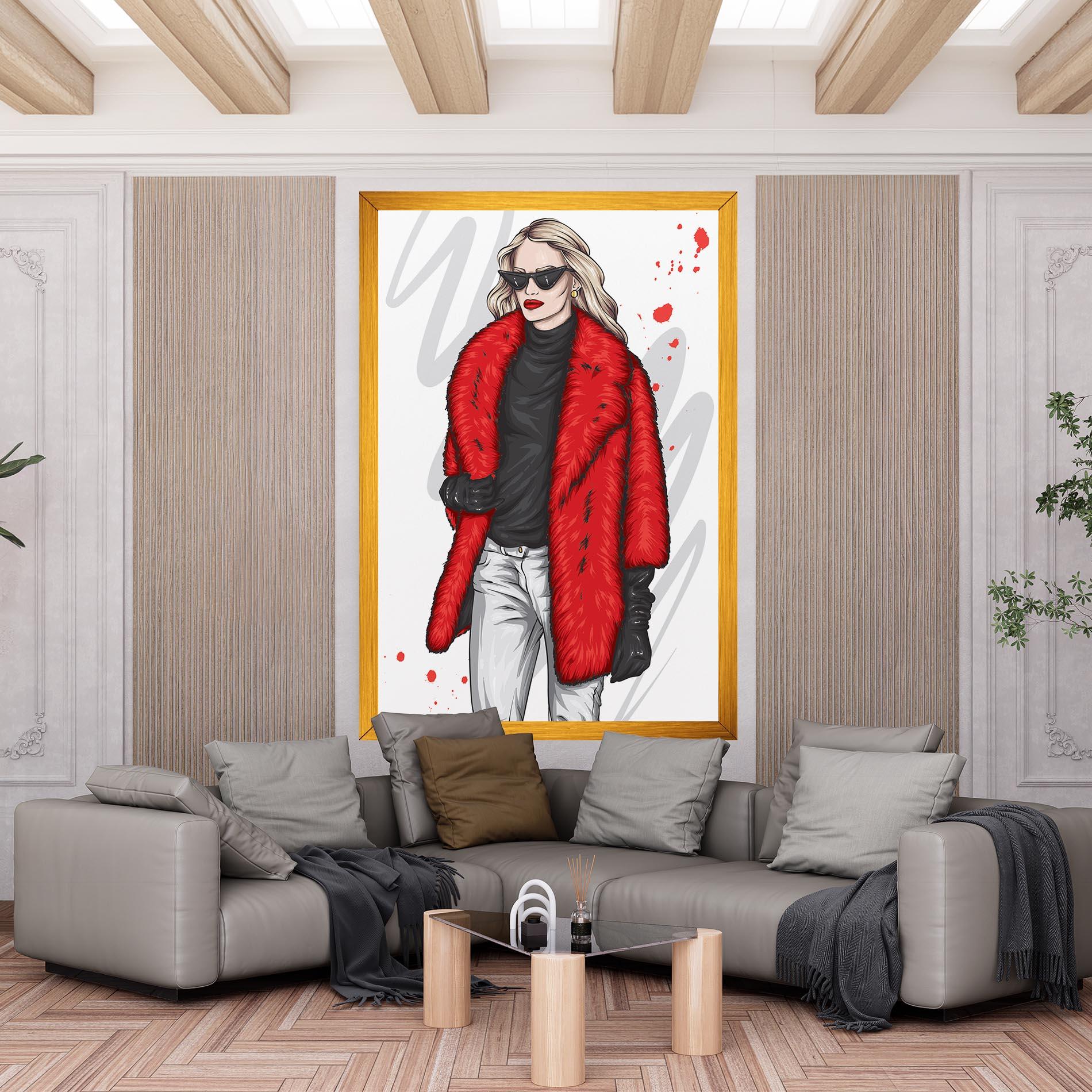 Obraz na Płótnie Black Blouse Woman mockup 6