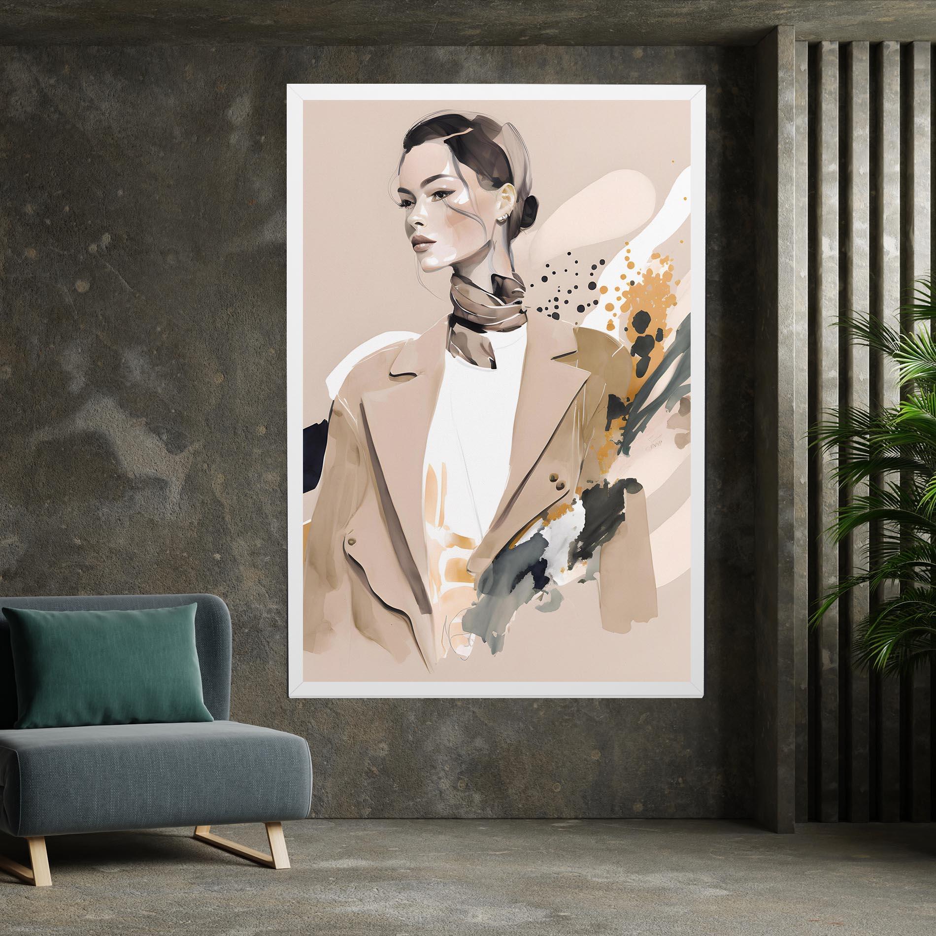 Obraz na Płótnie Watercolor Stylish Model mockup 7