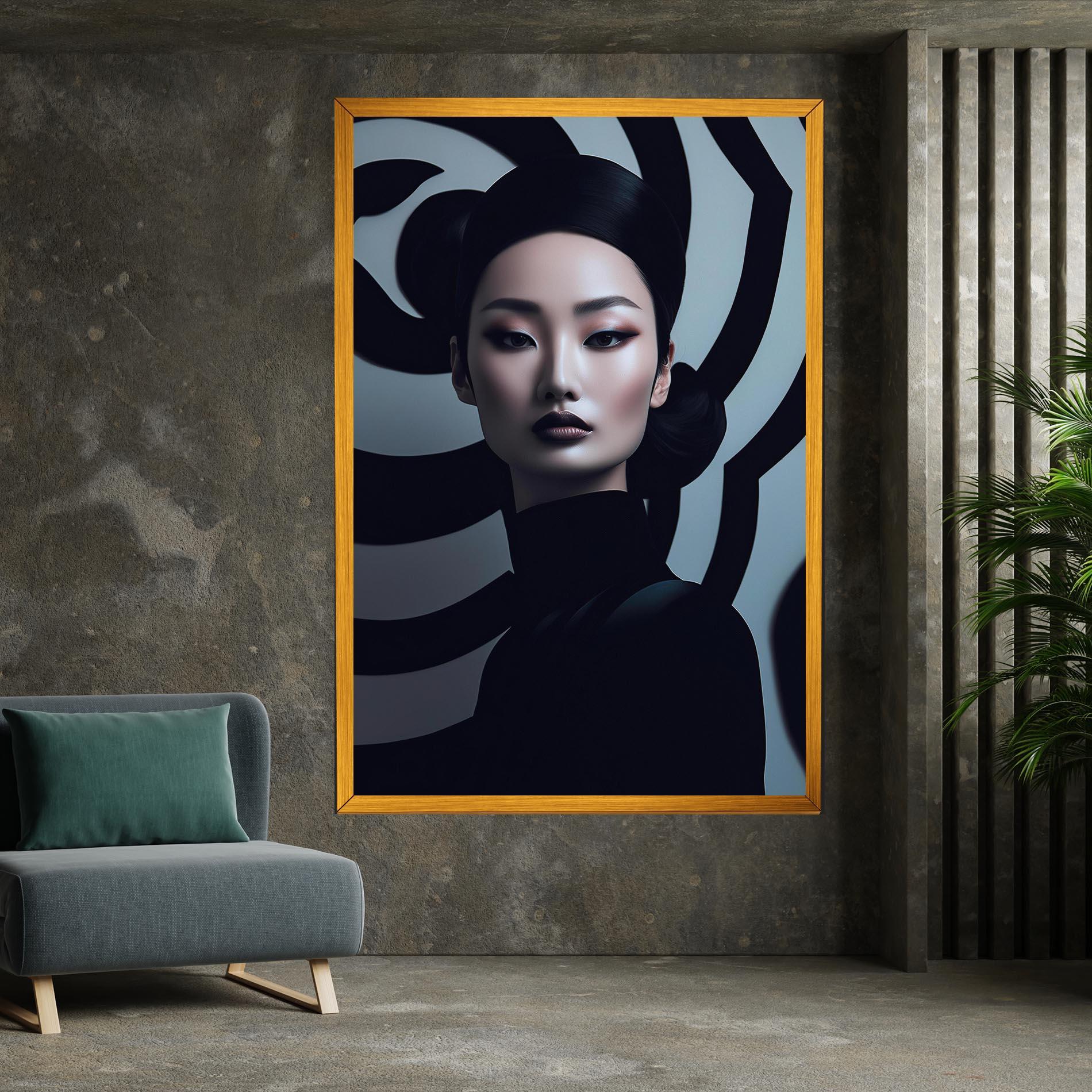 Obraz na Płótnie Asiatic Black Outfit mockup 7