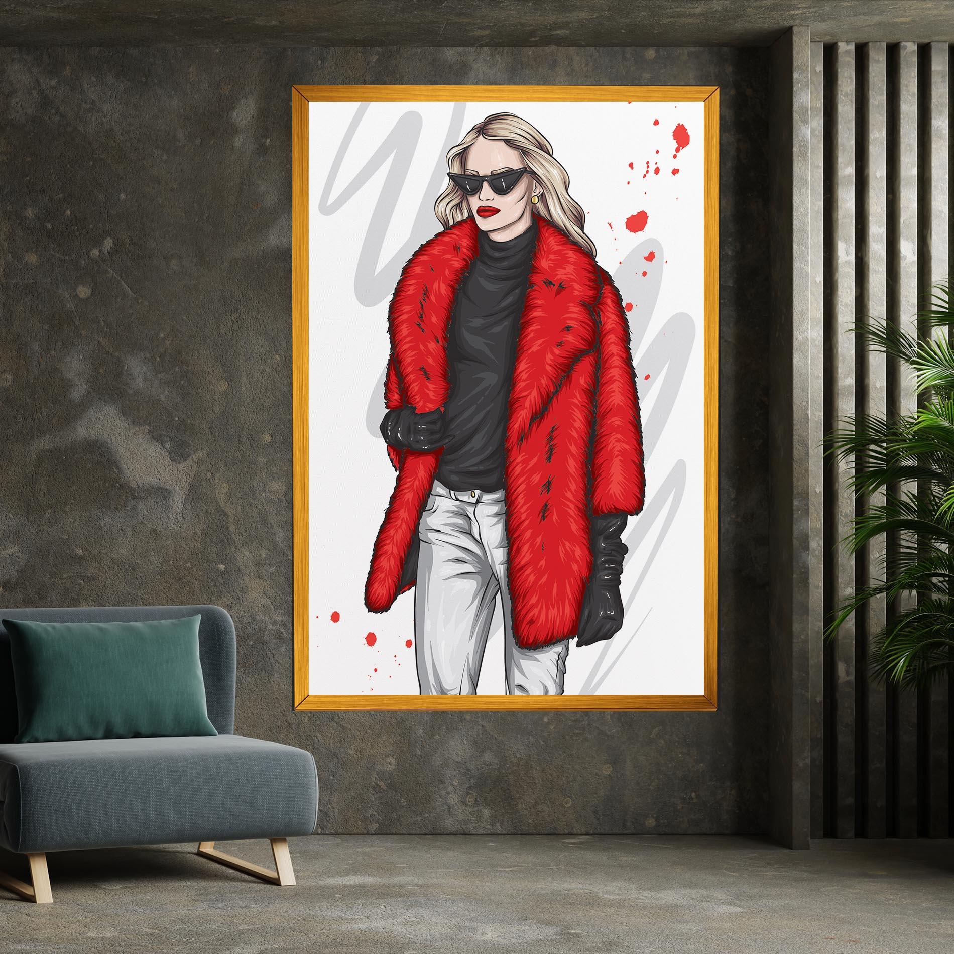 Obraz na Płótnie Black Blouse Woman mockup 7