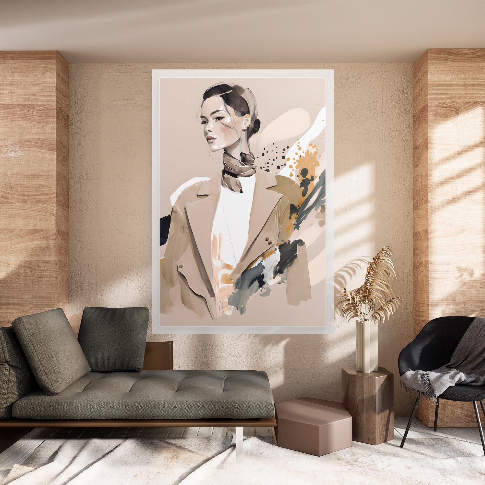 Obraz na Płótnie Watercolor Stylish Model mockup 8