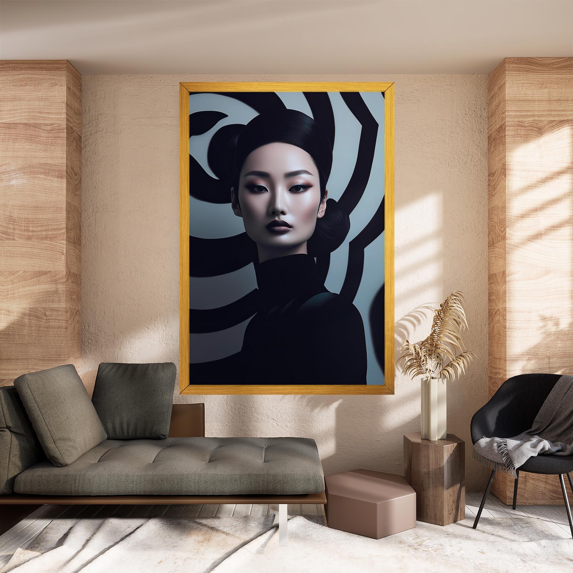 Obraz na Płótnie Asiatic Black Outfit mockup 8