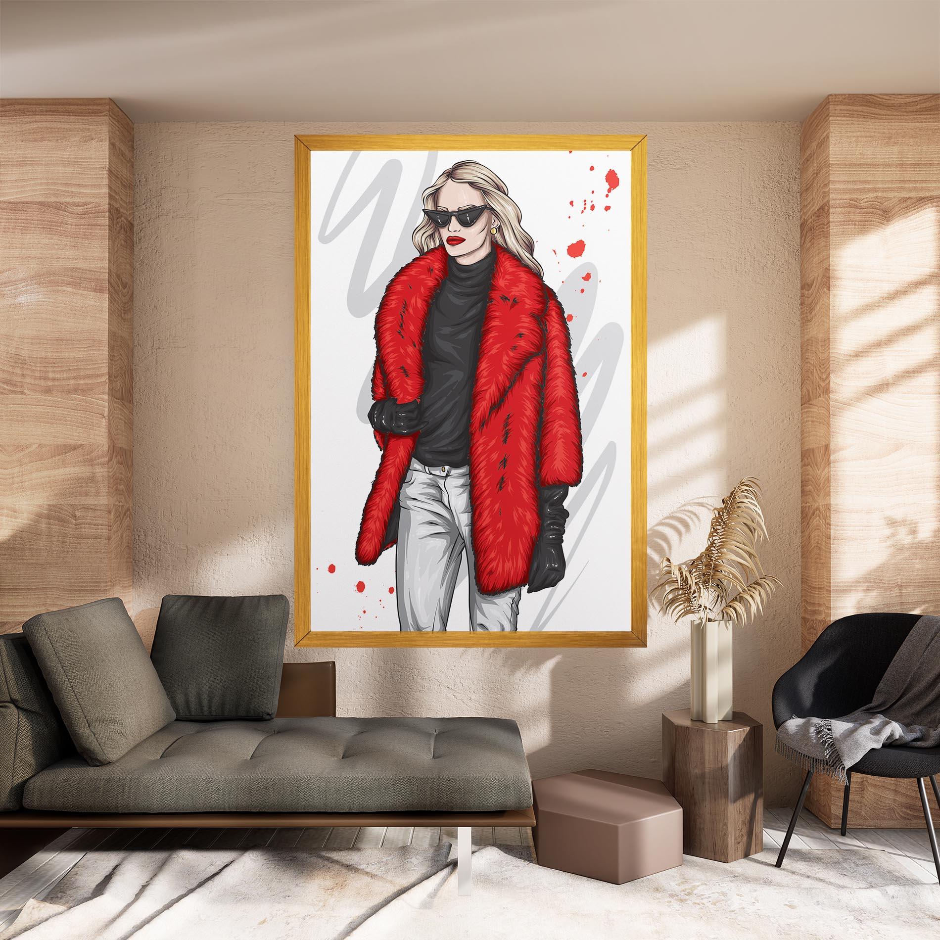 Obraz na Płótnie Black Blouse Woman mockup 8